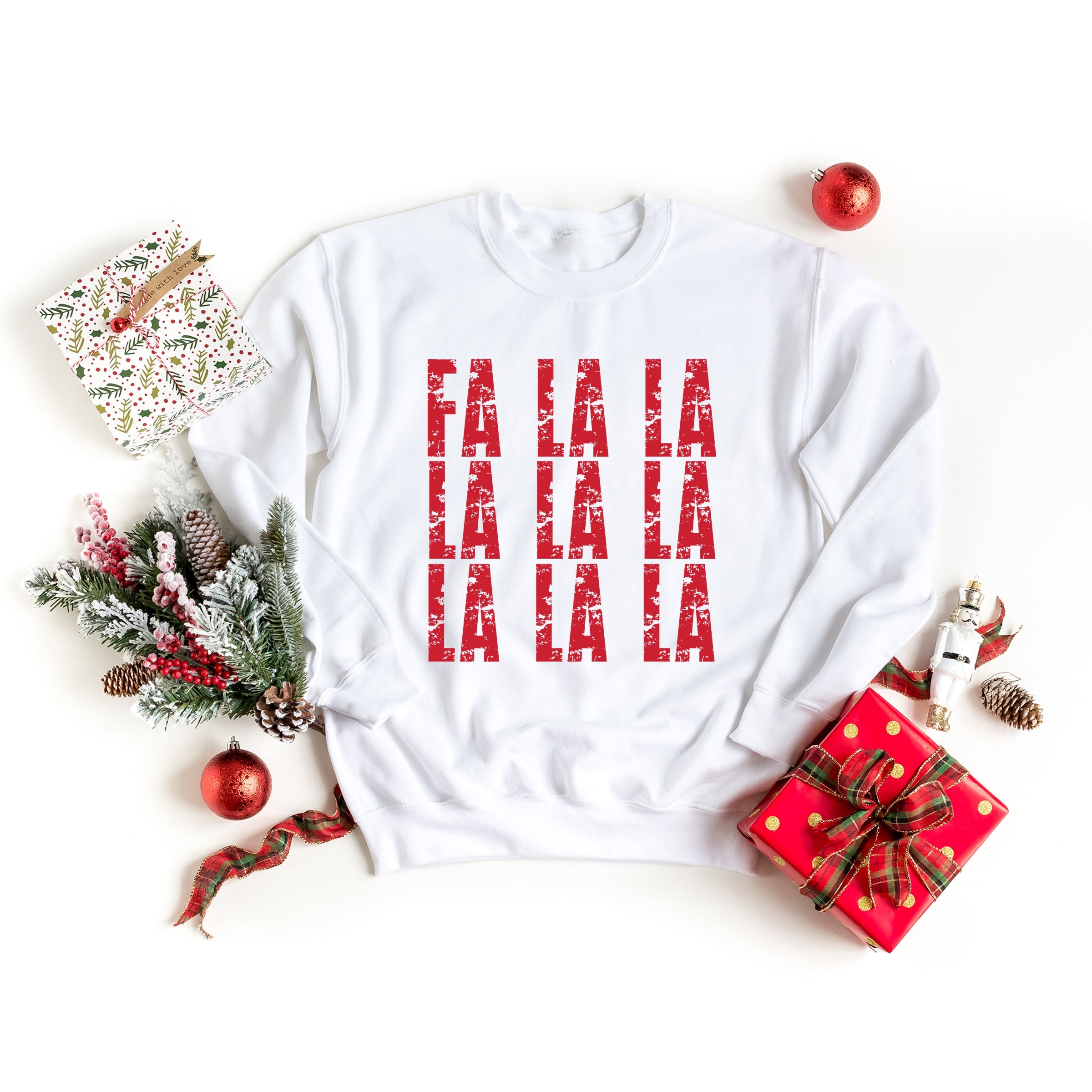 Fa La La Distressed - Women's Graphic Sweatshirt
