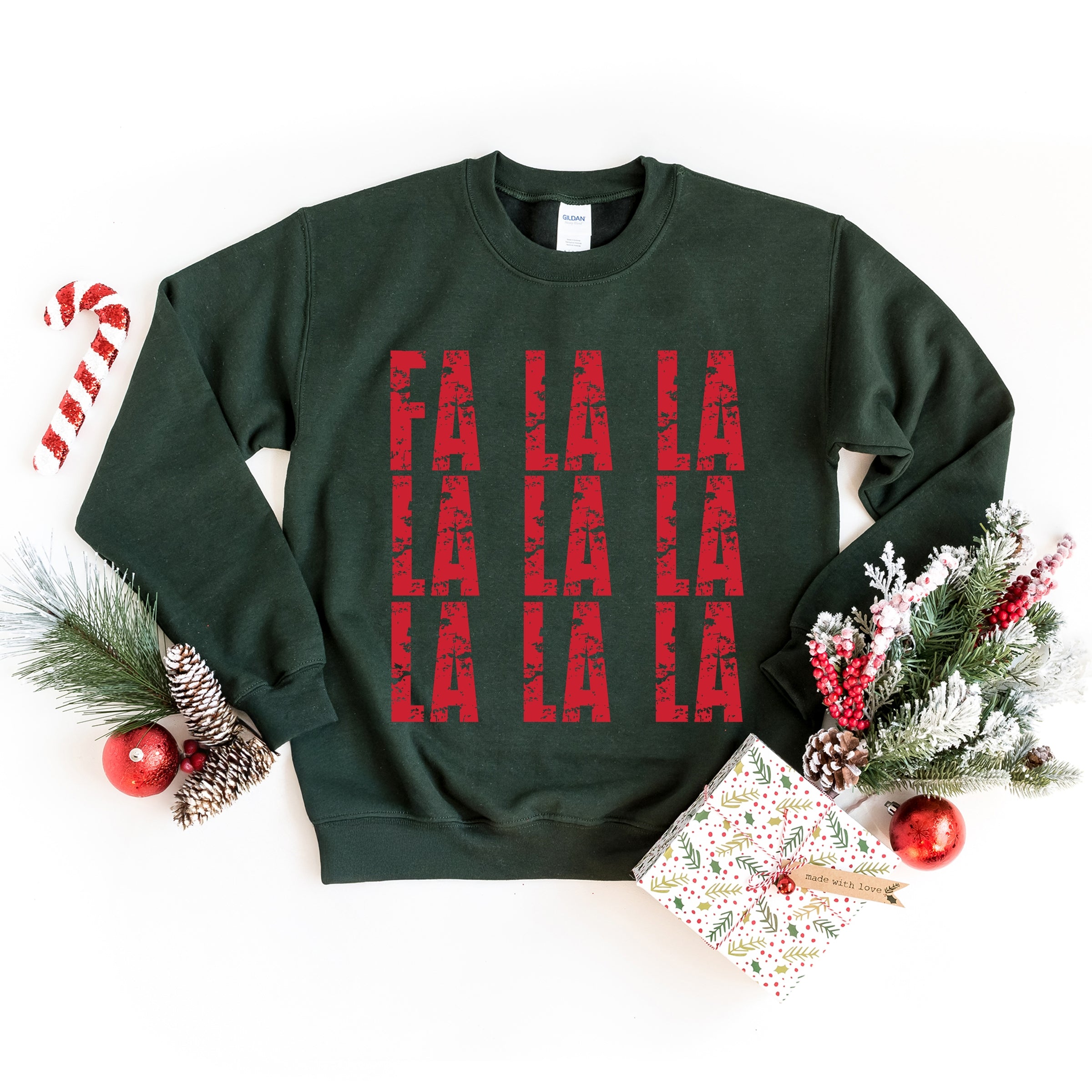 Fa La La Distressed - Women's Graphic Sweatshirt