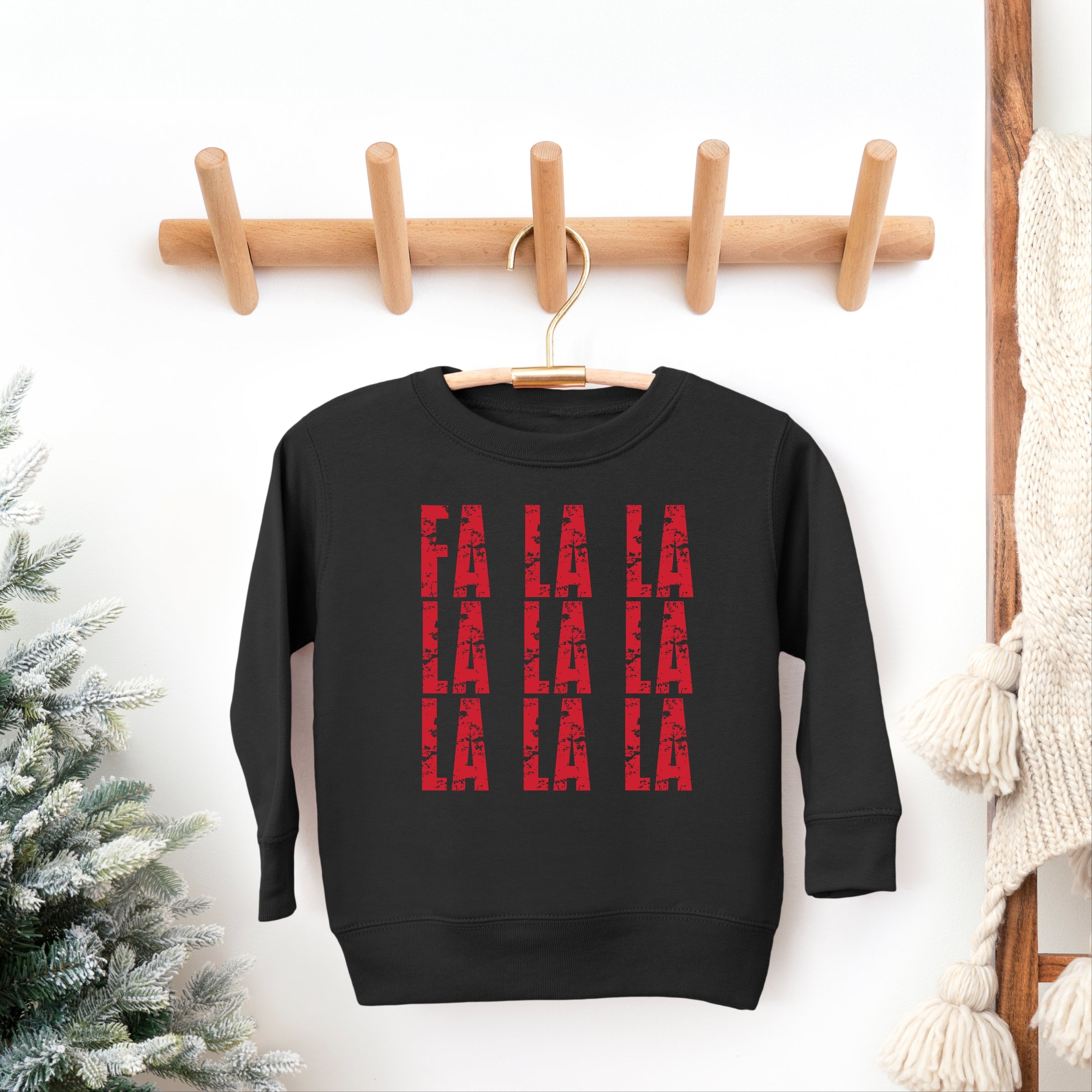 Fa La La Distressed - Toddler Graphic Sweatshirt