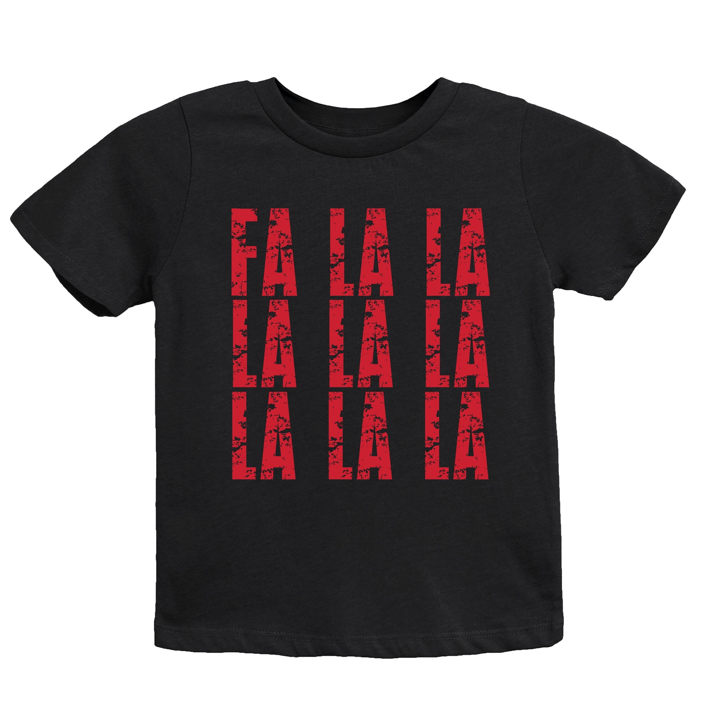 Fa La La Distressed - Youth Short Sleeve Graphic T-Shirt