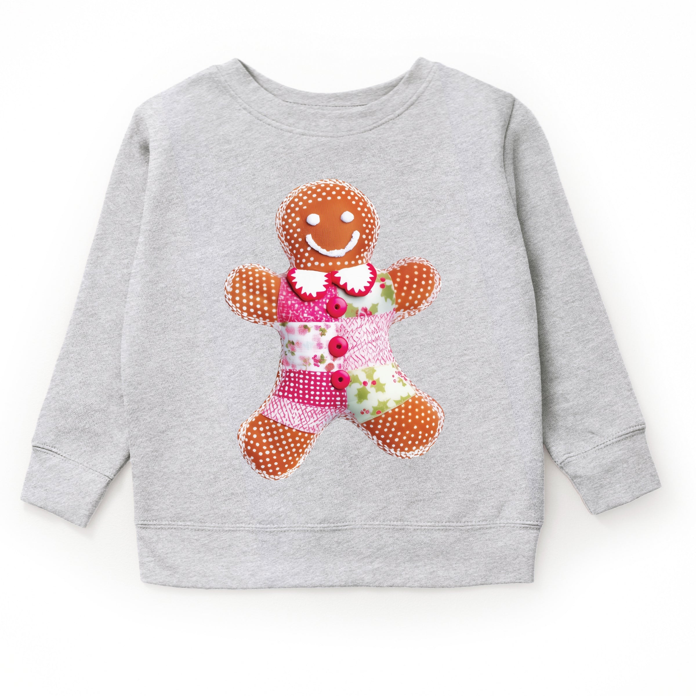 Gingerbread Polka Dot Patchwork Print - Youth Graphic Sweatshirt
