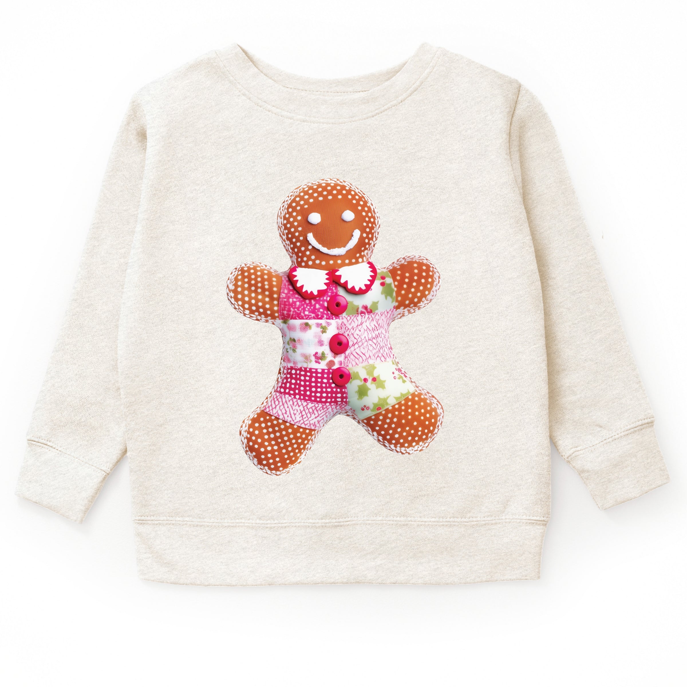 Gingerbread Polka Dot Patchwork Print - Youth Graphic Sweatshirt