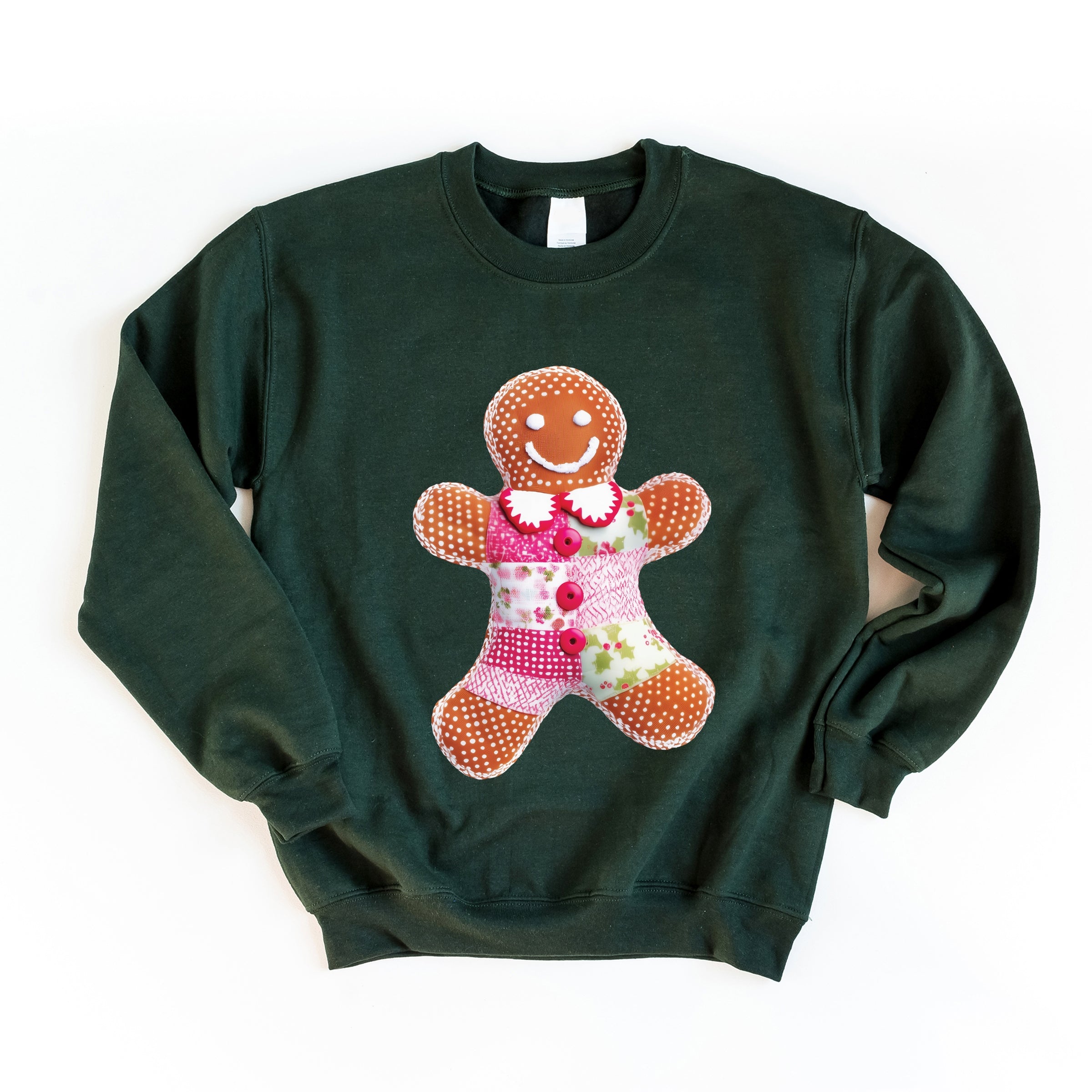 Gingerbread Polka Dot Patchwork Print - Women's Graphic Sweatshirt