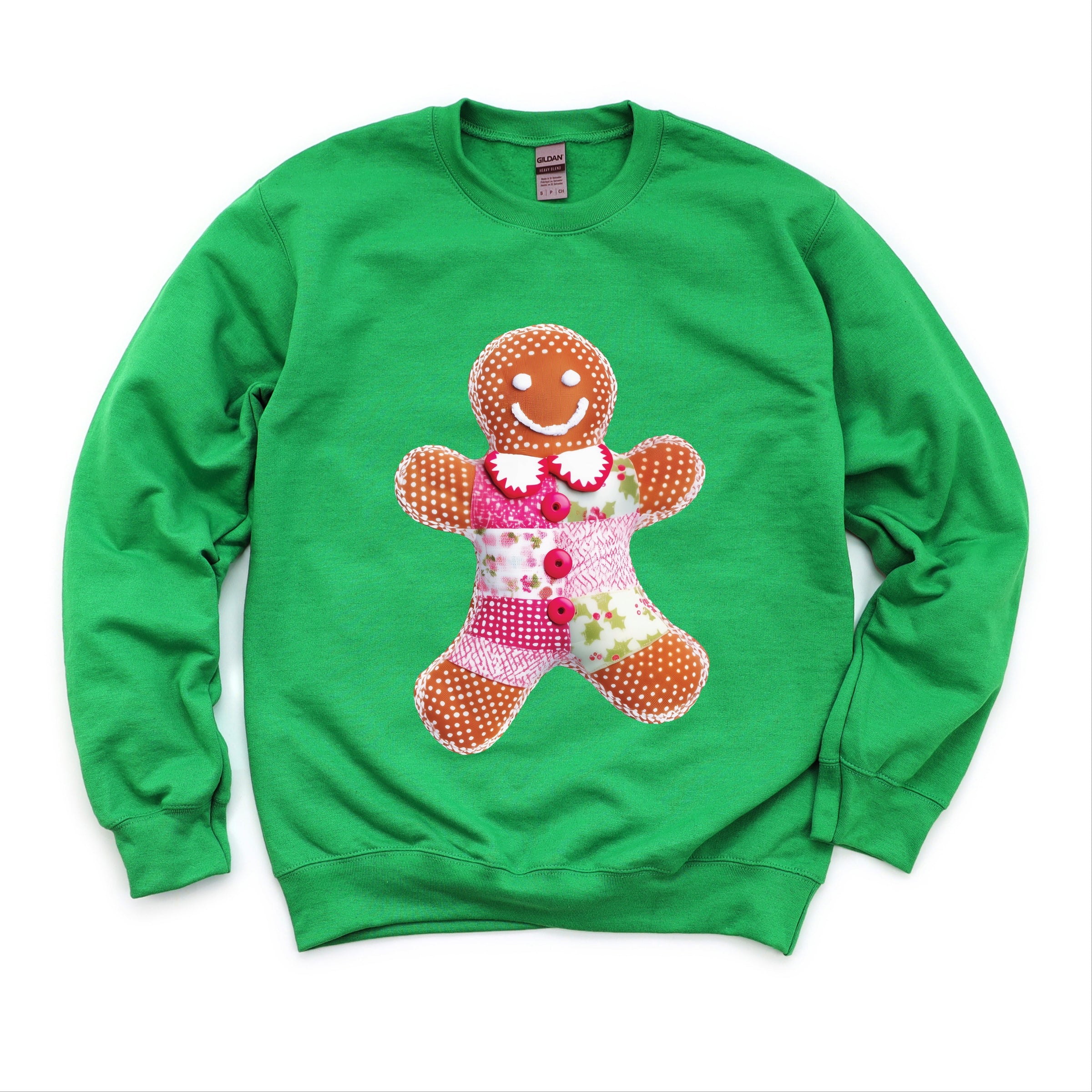 Gingerbread Polka Dot Patchwork Print - Women's Graphic Sweatshirt