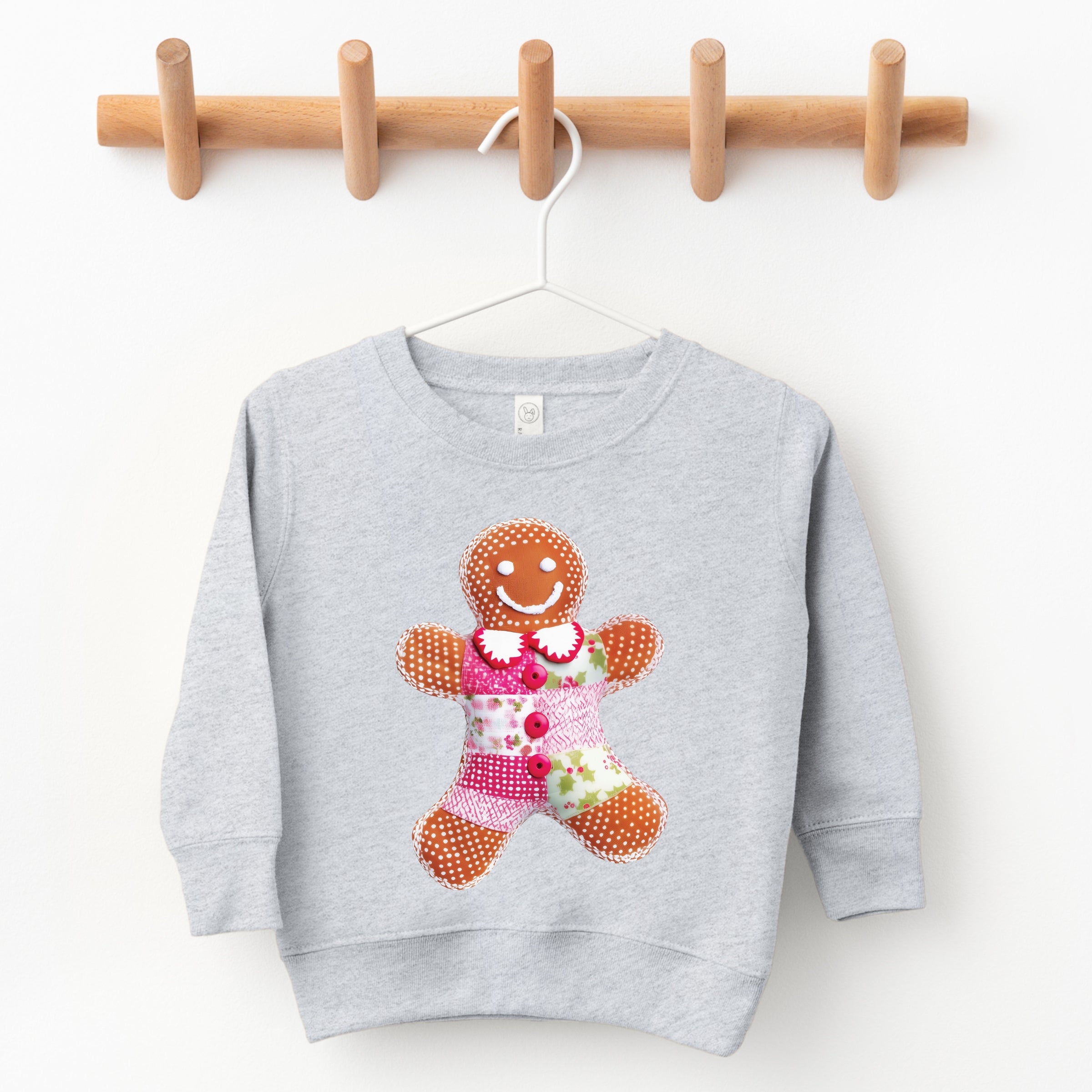Gingerbread Polka Dot Patchwork Print - Toddler Graphic Sweatshirt