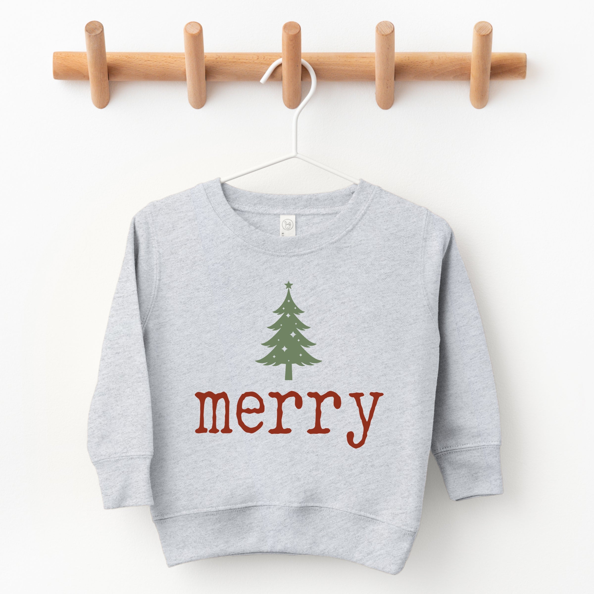 Merry Christmas Tree Stars - Toddler Graphic Sweatshirt