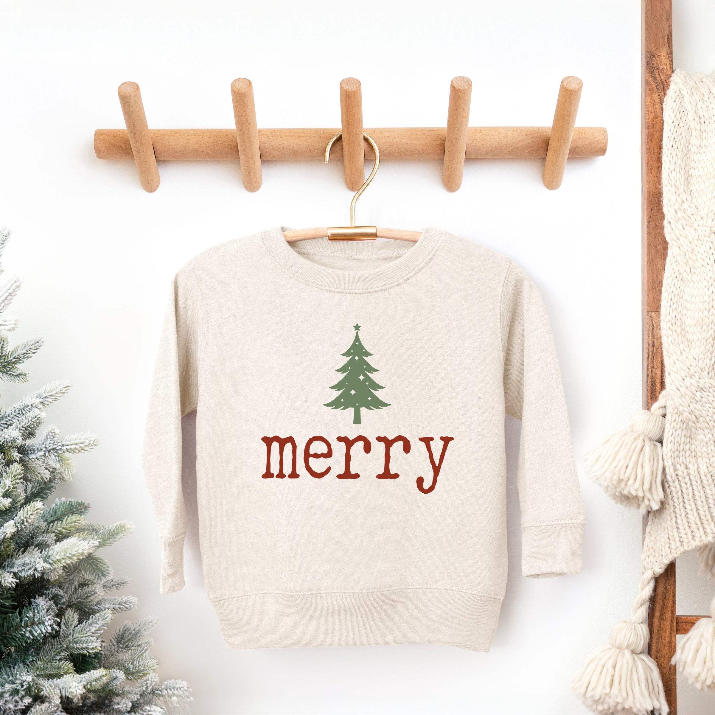 Merry Christmas Tree Stars - Toddler Graphic Sweatshirt