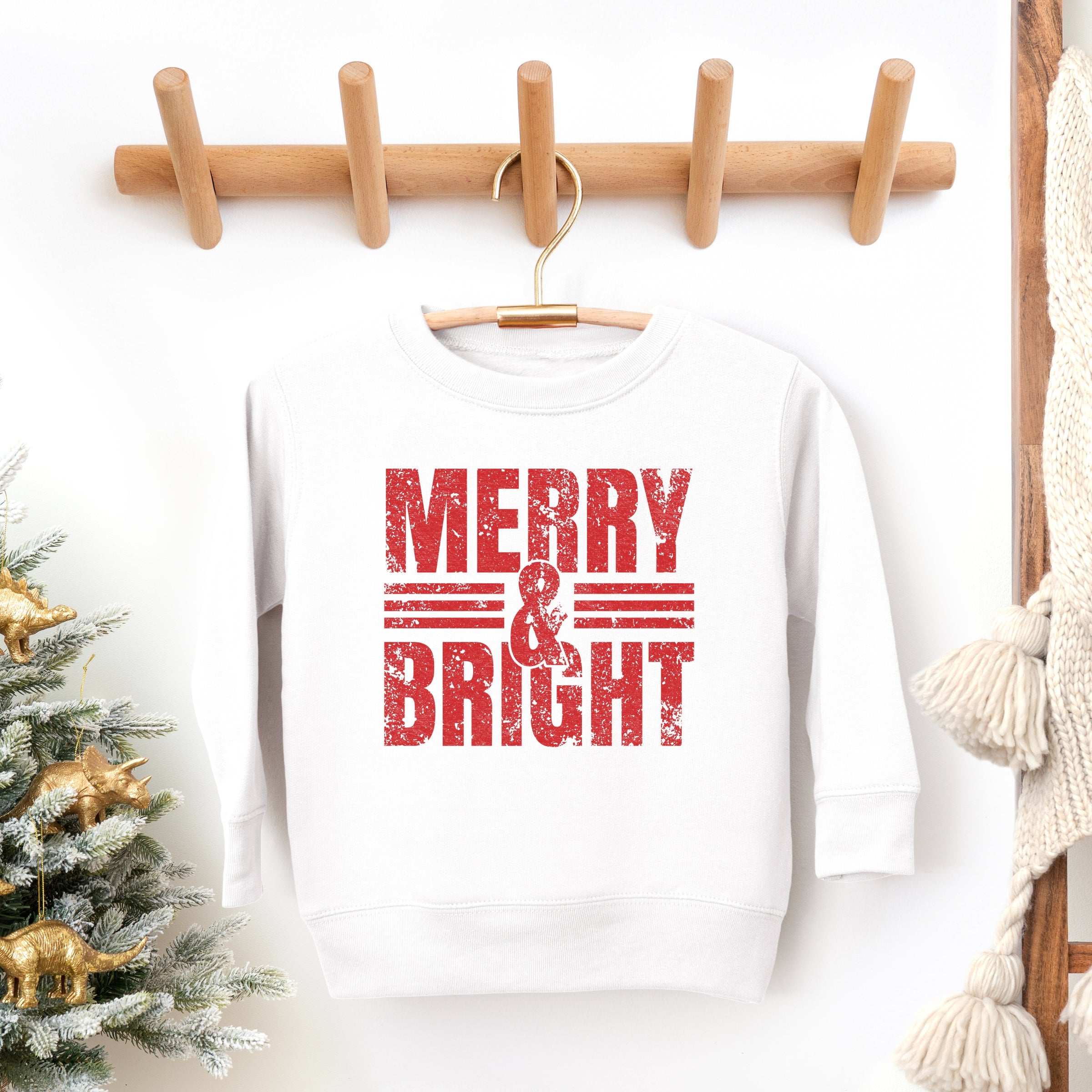 Merry & Bright Distressed - Toddler Graphic Sweatshirt