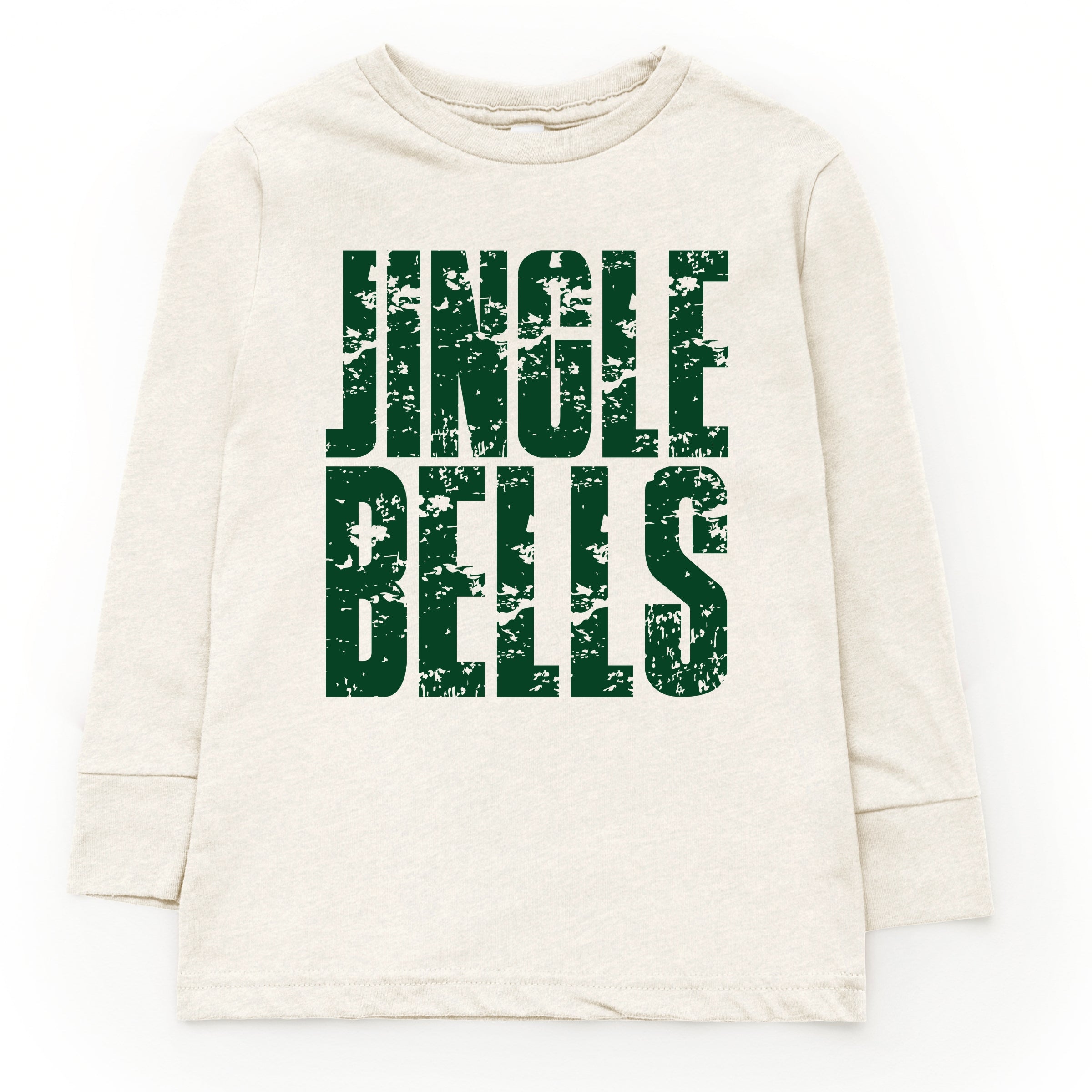 Jingle Bells Block Distressed - Youth Long Sleeve Graphic T-Shirt