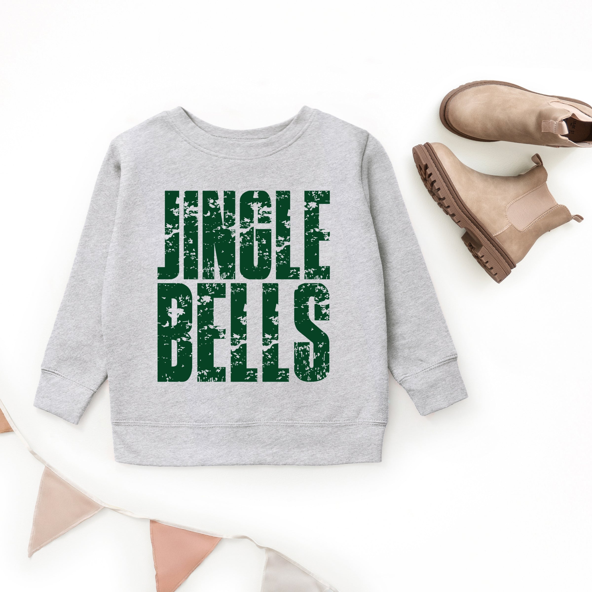 Jingle Bells Block Distressed - Youth Graphic Sweatshirt