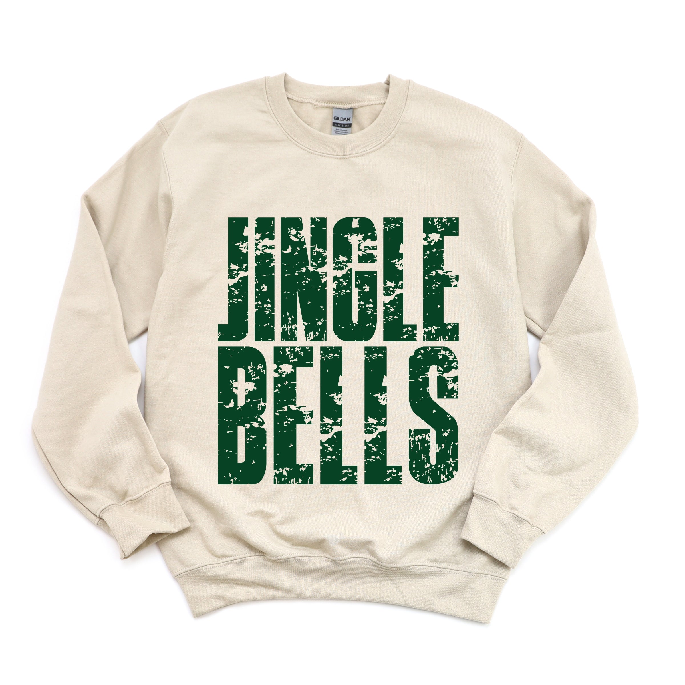 Jingle Bells Block Distressed - Women's Graphic Sweatshirt