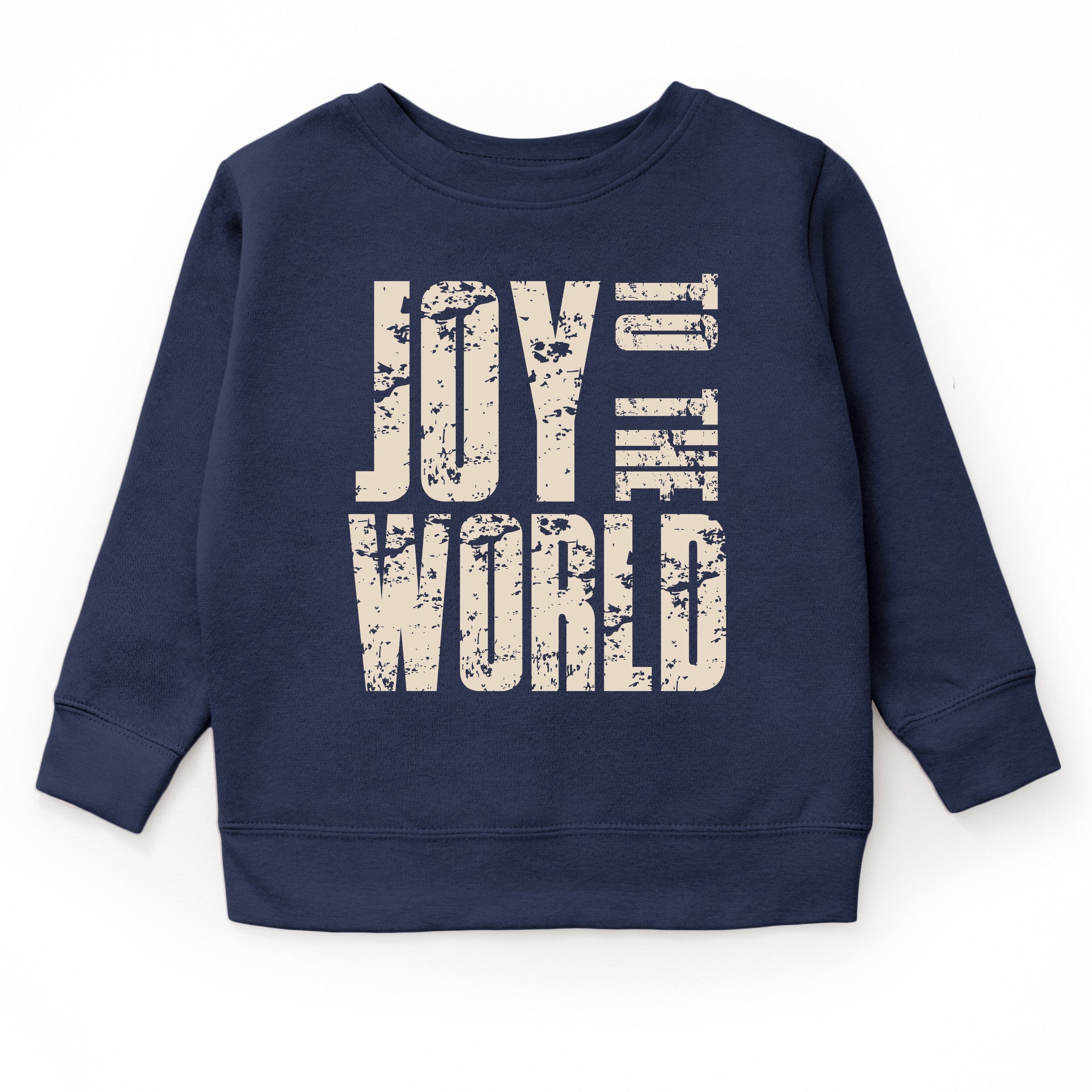 Joy To The World Block Distressed - Youth Graphic Sweatshirt