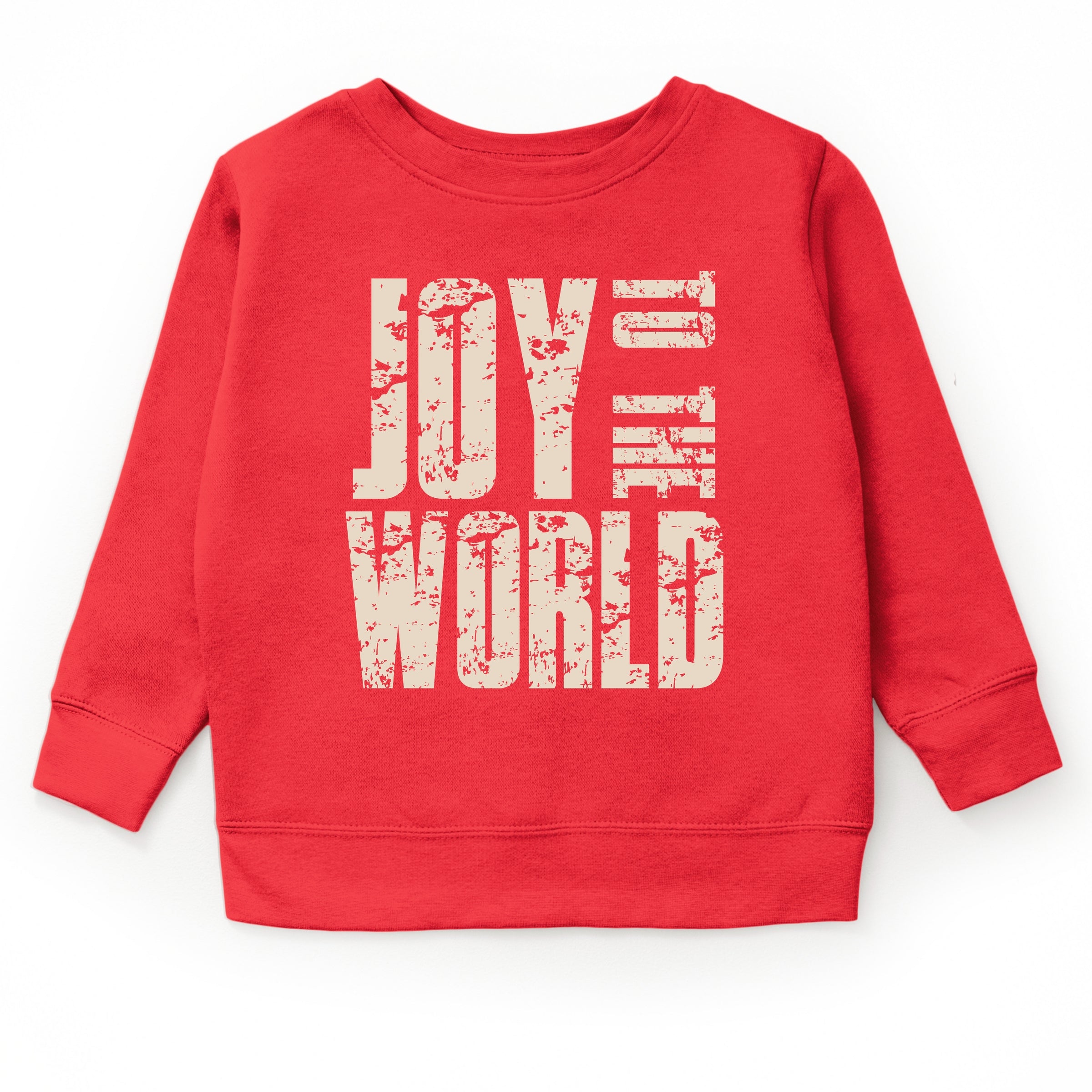Joy To The World Block Distressed - Youth Graphic Sweatshirt