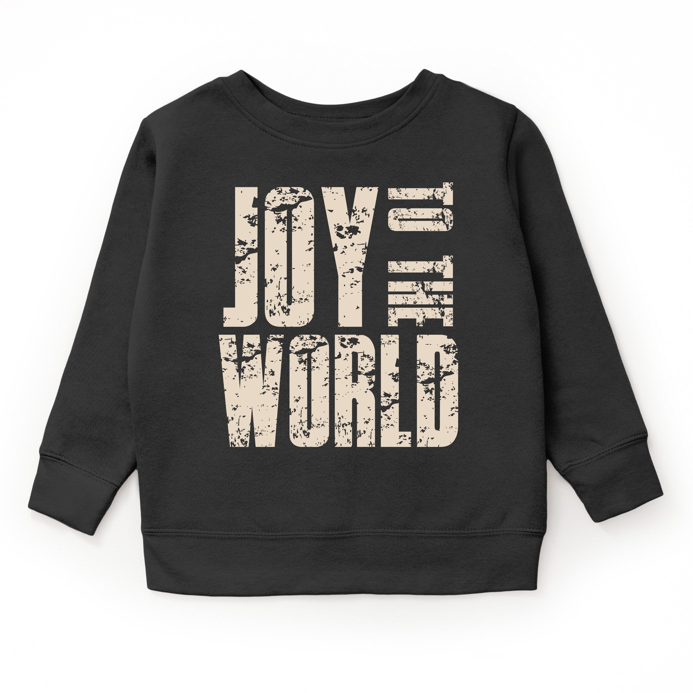 Joy To The World Block Distressed - Youth Graphic Sweatshirt