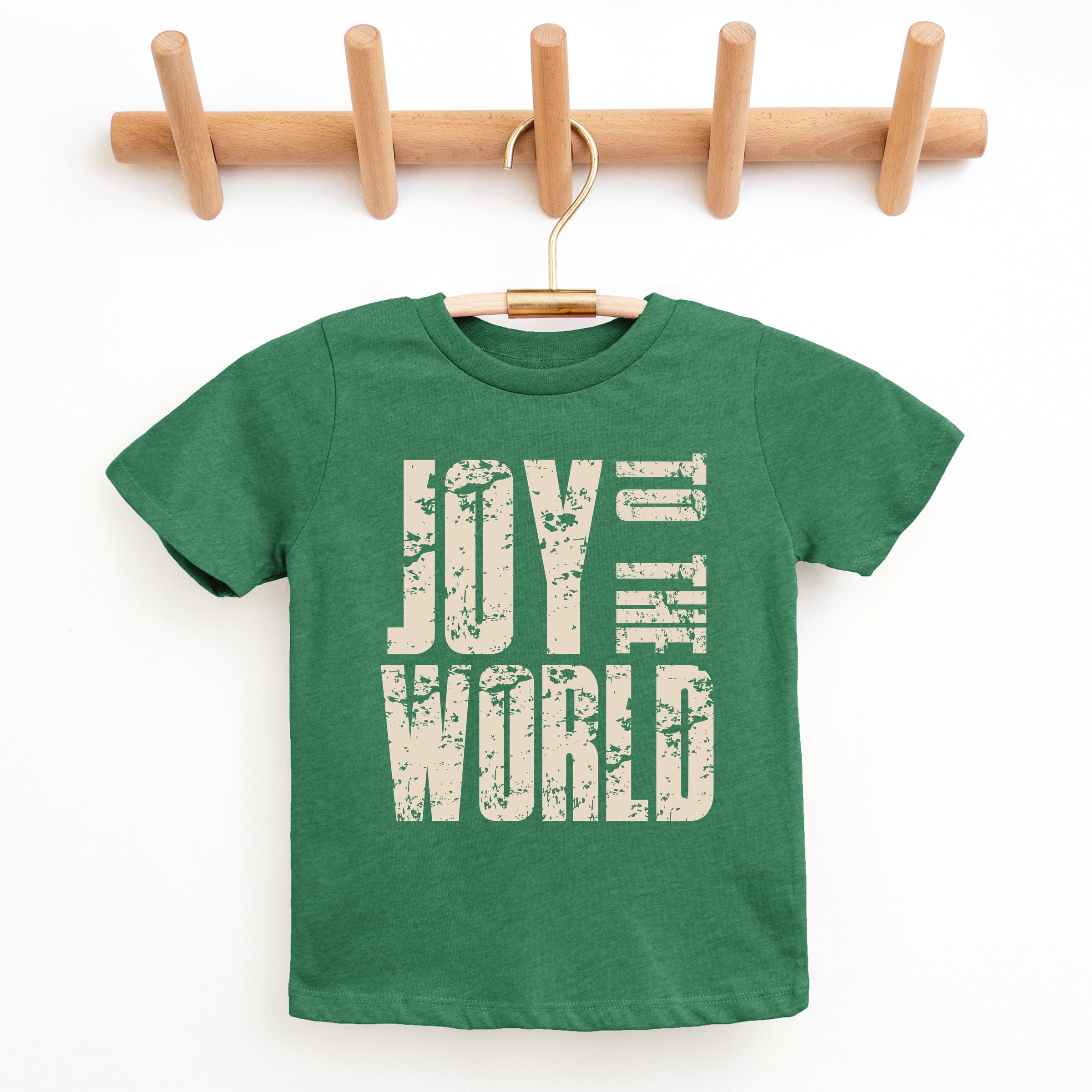 Joy To The World Block Distressed - Youth Short Sleeve Graphic T-Shirt