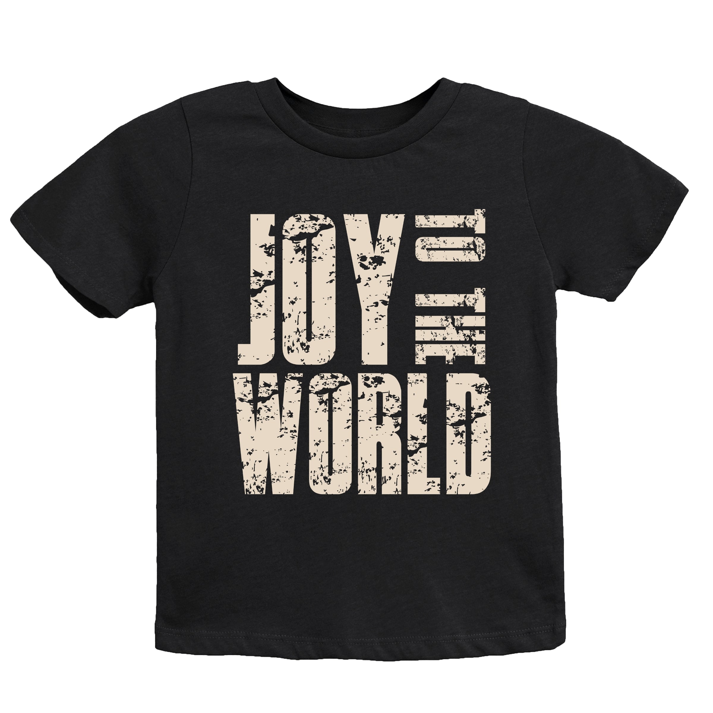 Joy To The World Block Distressed - Youth Short Sleeve Graphic T-Shirt