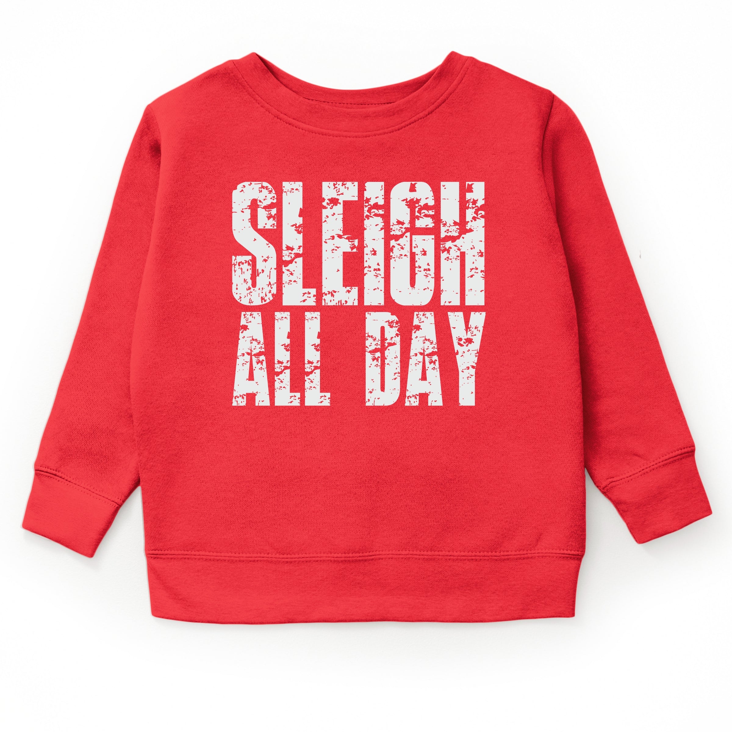 Sleigh All Day Block Distressed - Youth Graphic Sweatshirt