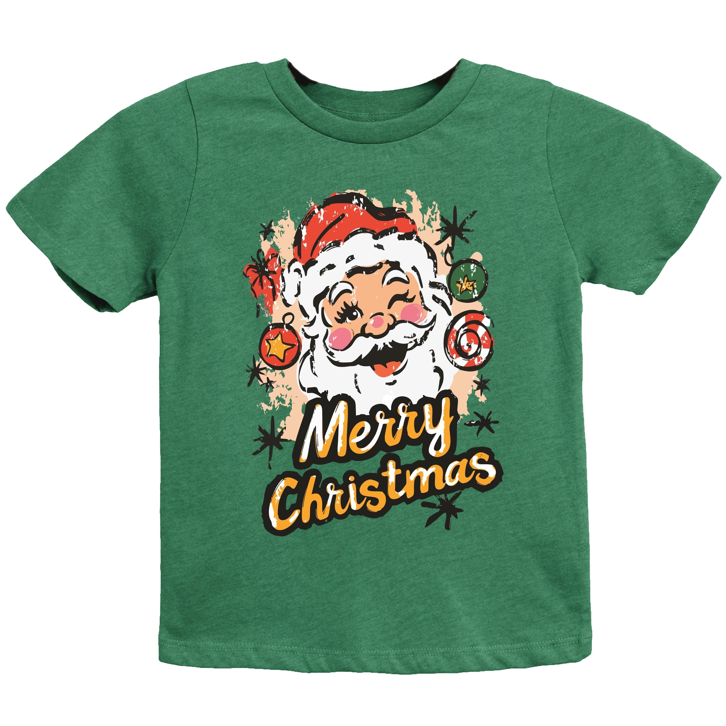 Merry Christmas Santa Wink - Youth Short Sleeve Graphic T-Shirt