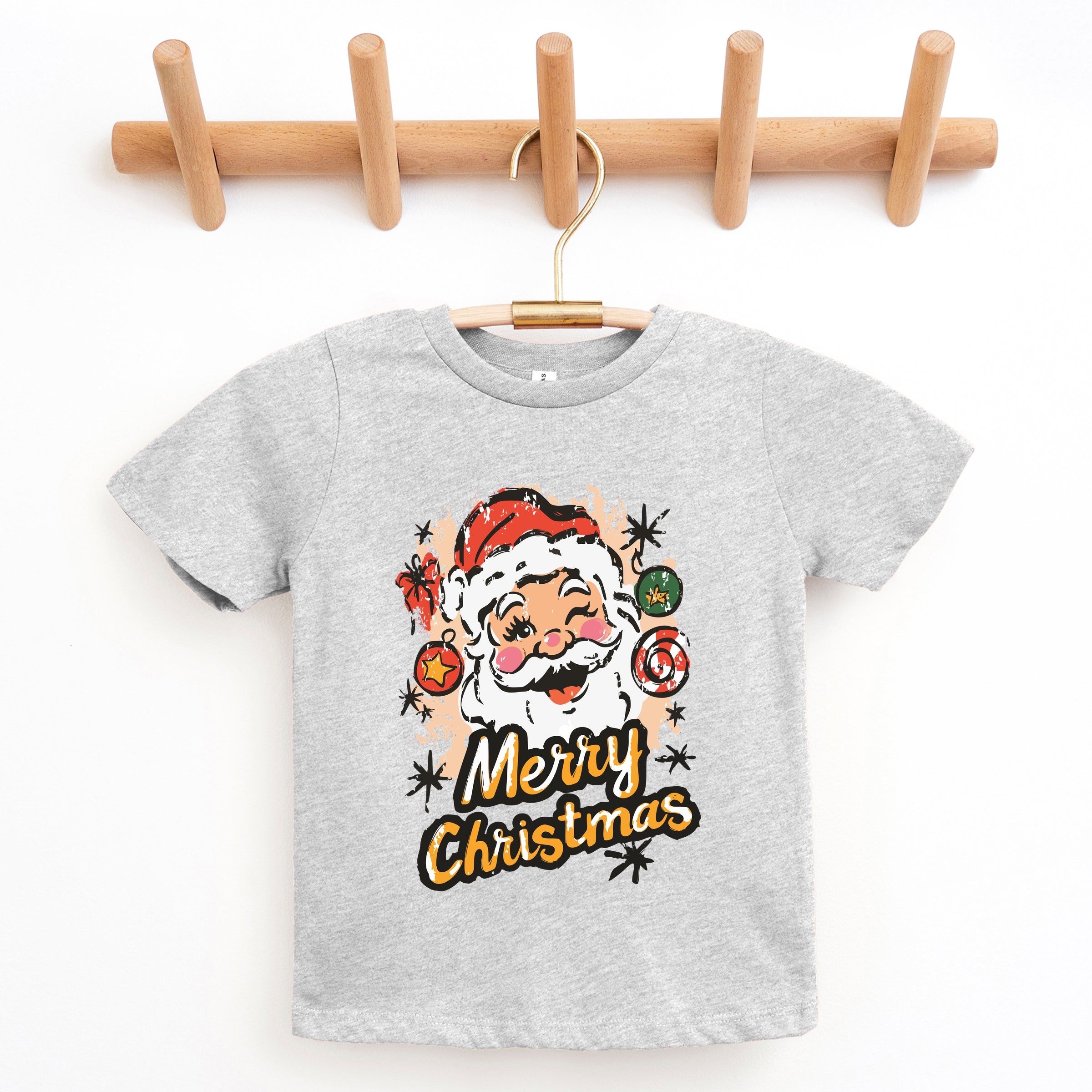 Merry Christmas Santa Wink - Youth Short Sleeve Graphic T-Shirt
