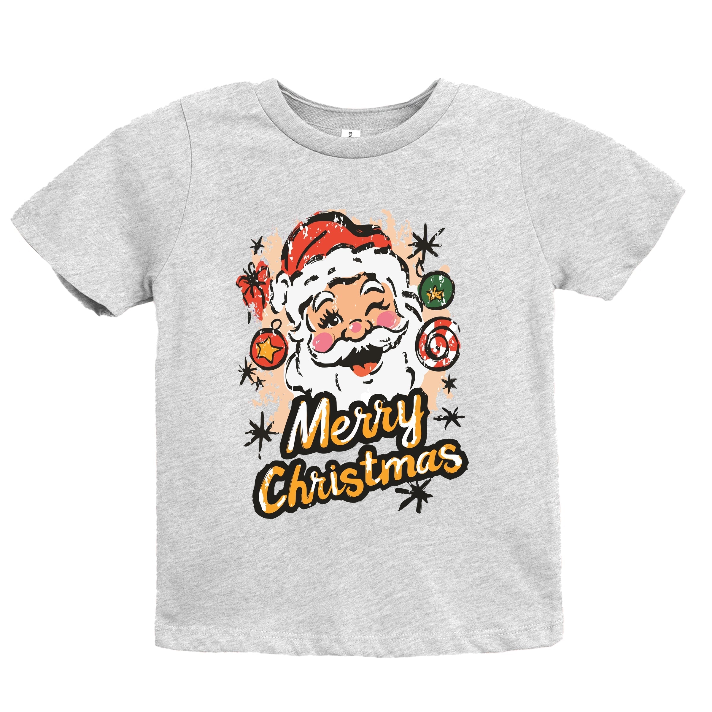 Merry Christmas Santa Wink - Youth Short Sleeve Graphic T-Shirt