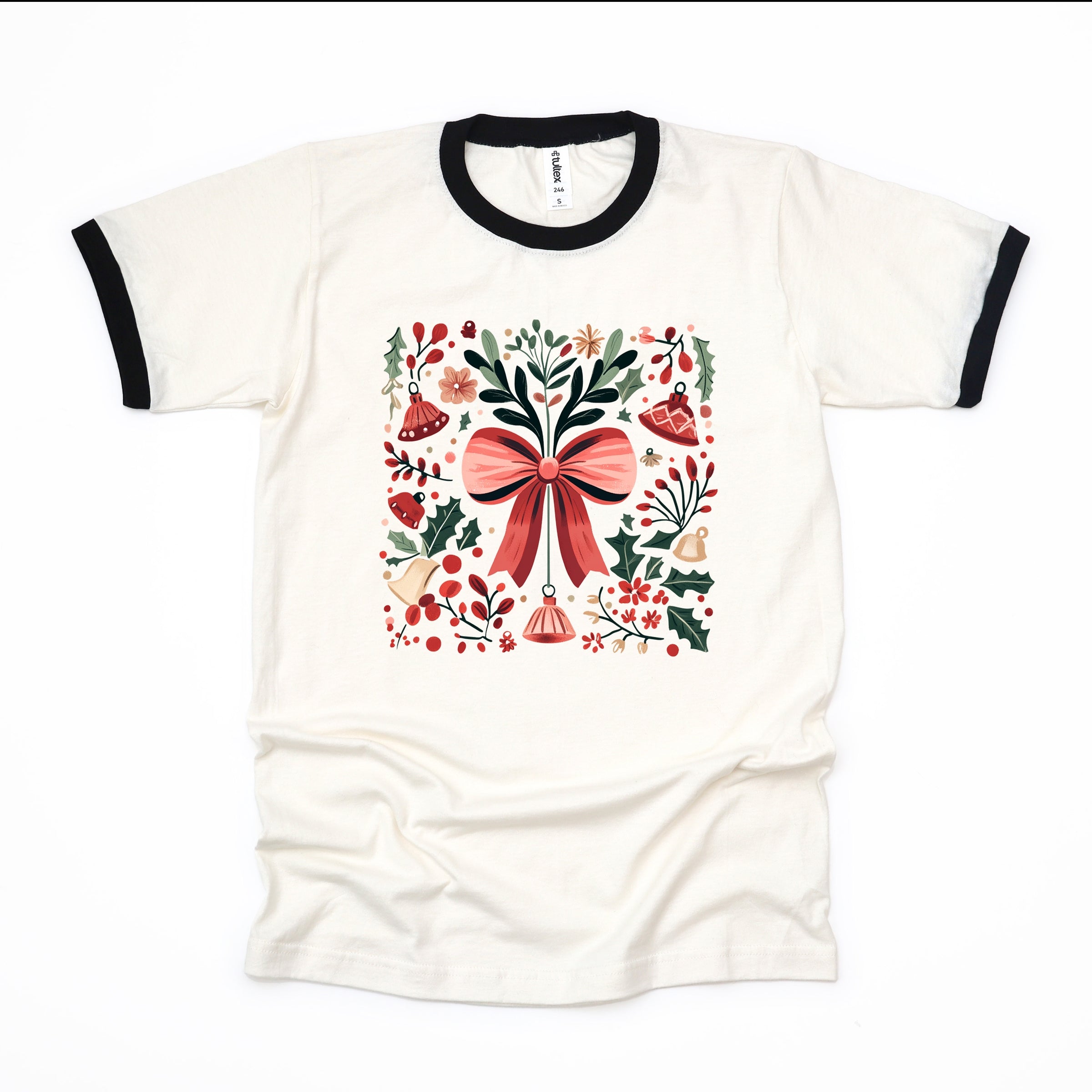 Coquette Holly Collage - Women's Ringer Graphic T-Shirt