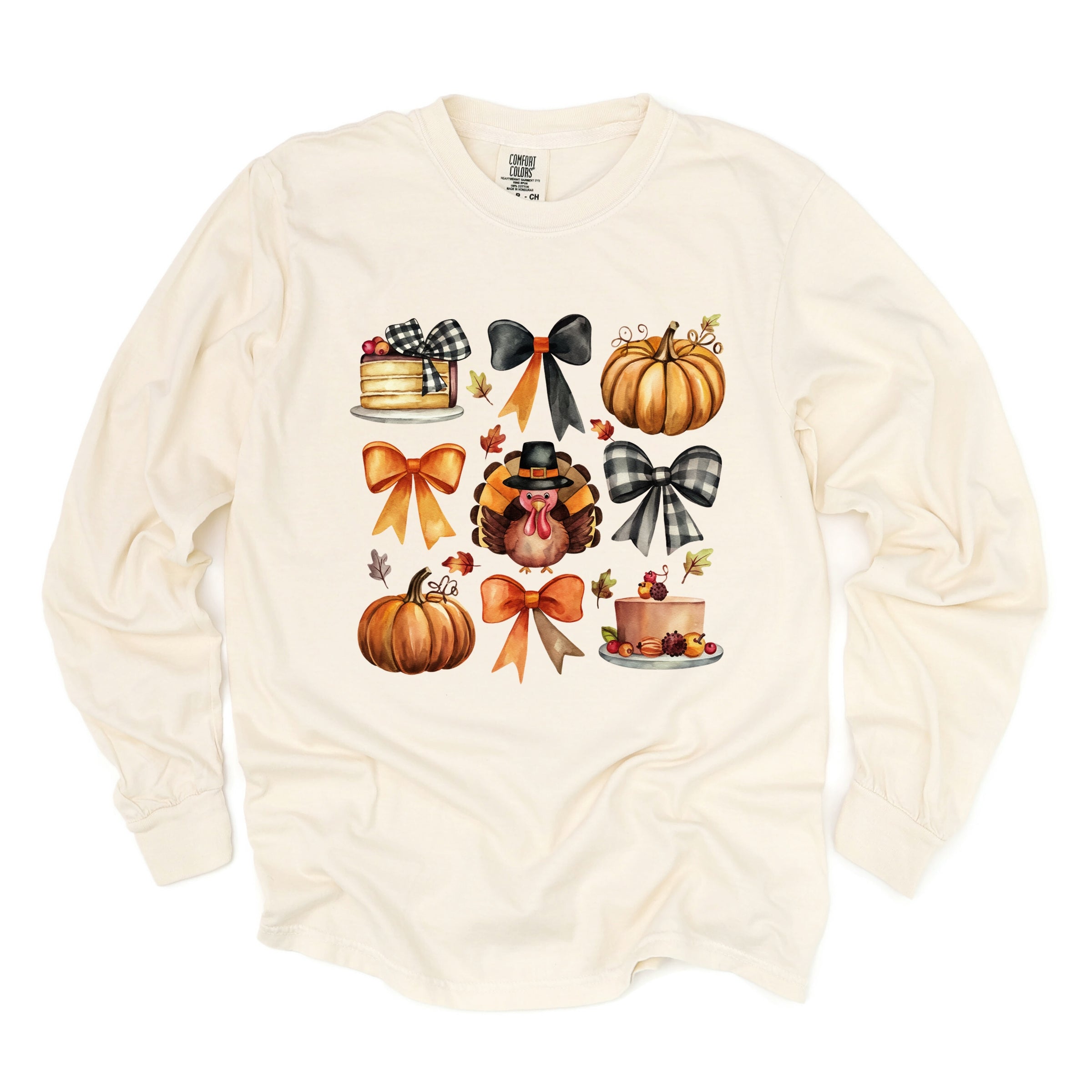 Turkey Coquette - Women's Garment Dyed Long Sleeve Graphic T-Shirt