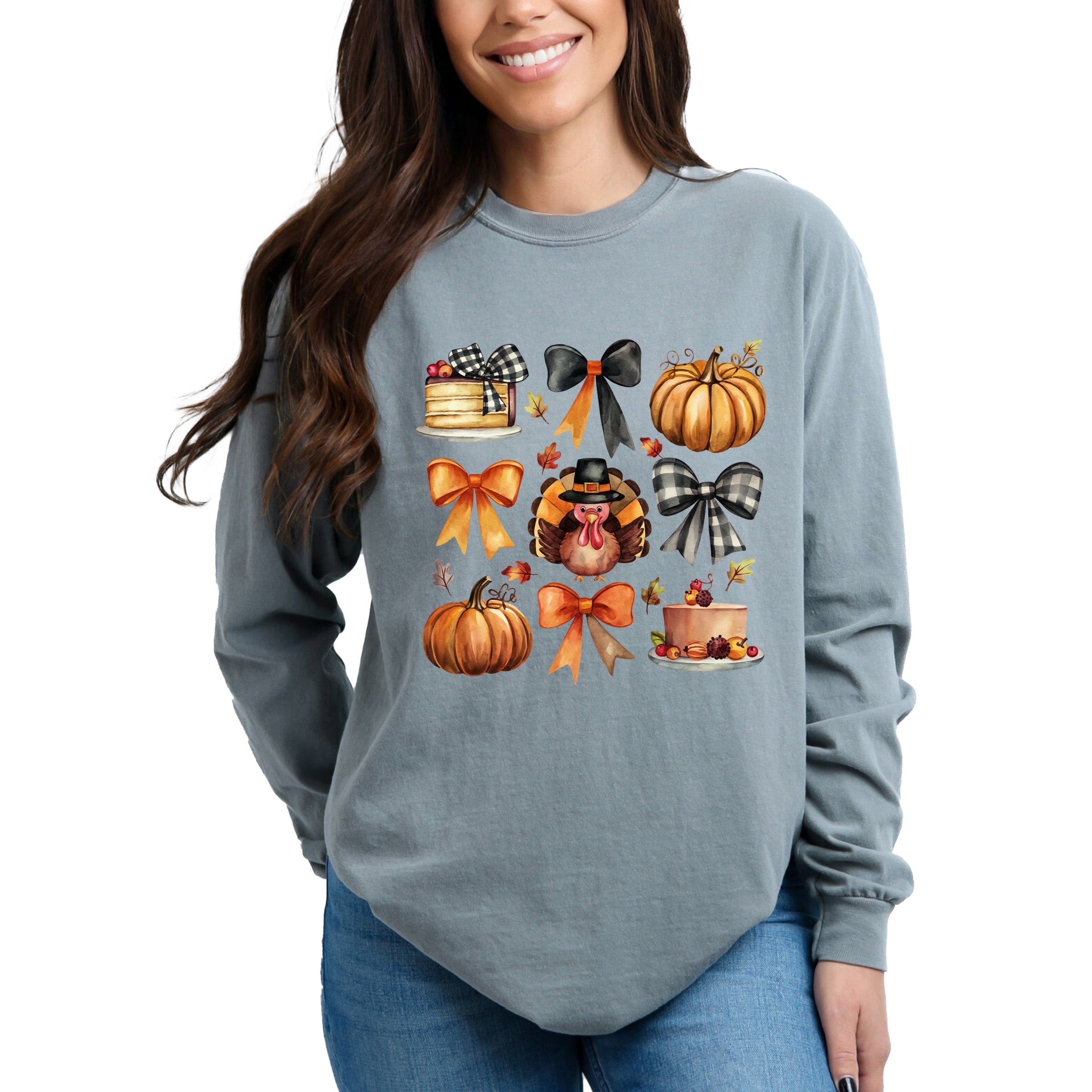 Turkey Coquette - Women's Garment Dyed Long Sleeve Graphic T-Shirt