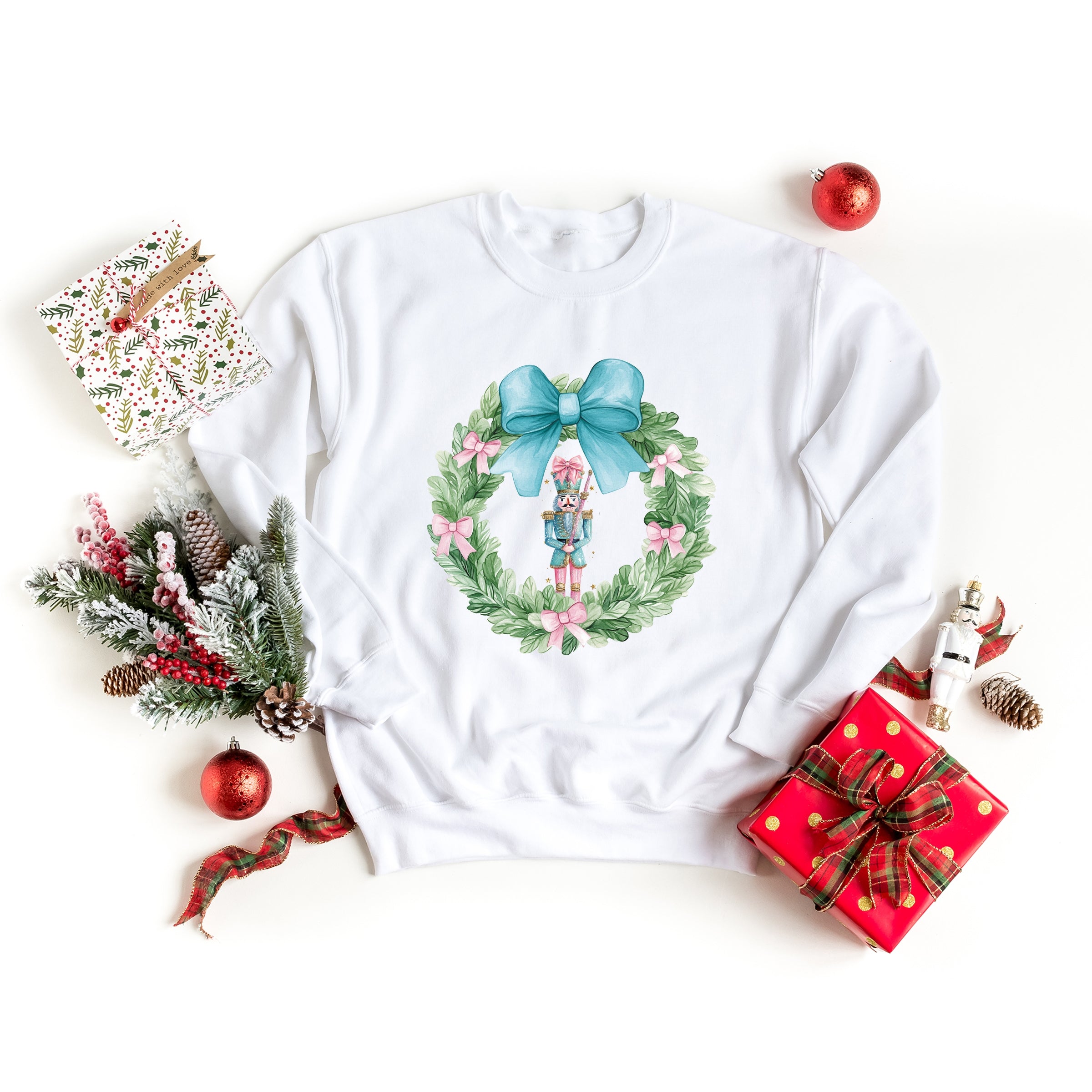 Nutcracker Wreath Coquette - Women's Graphic Sweatshirt