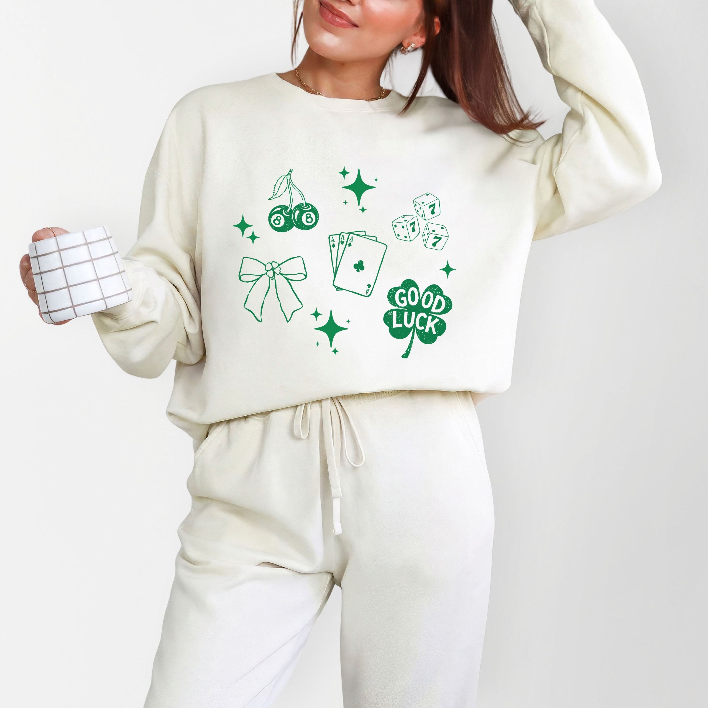 Lucky Icons Stars - Women's Lightweight Garment Dyed Sweatshirt