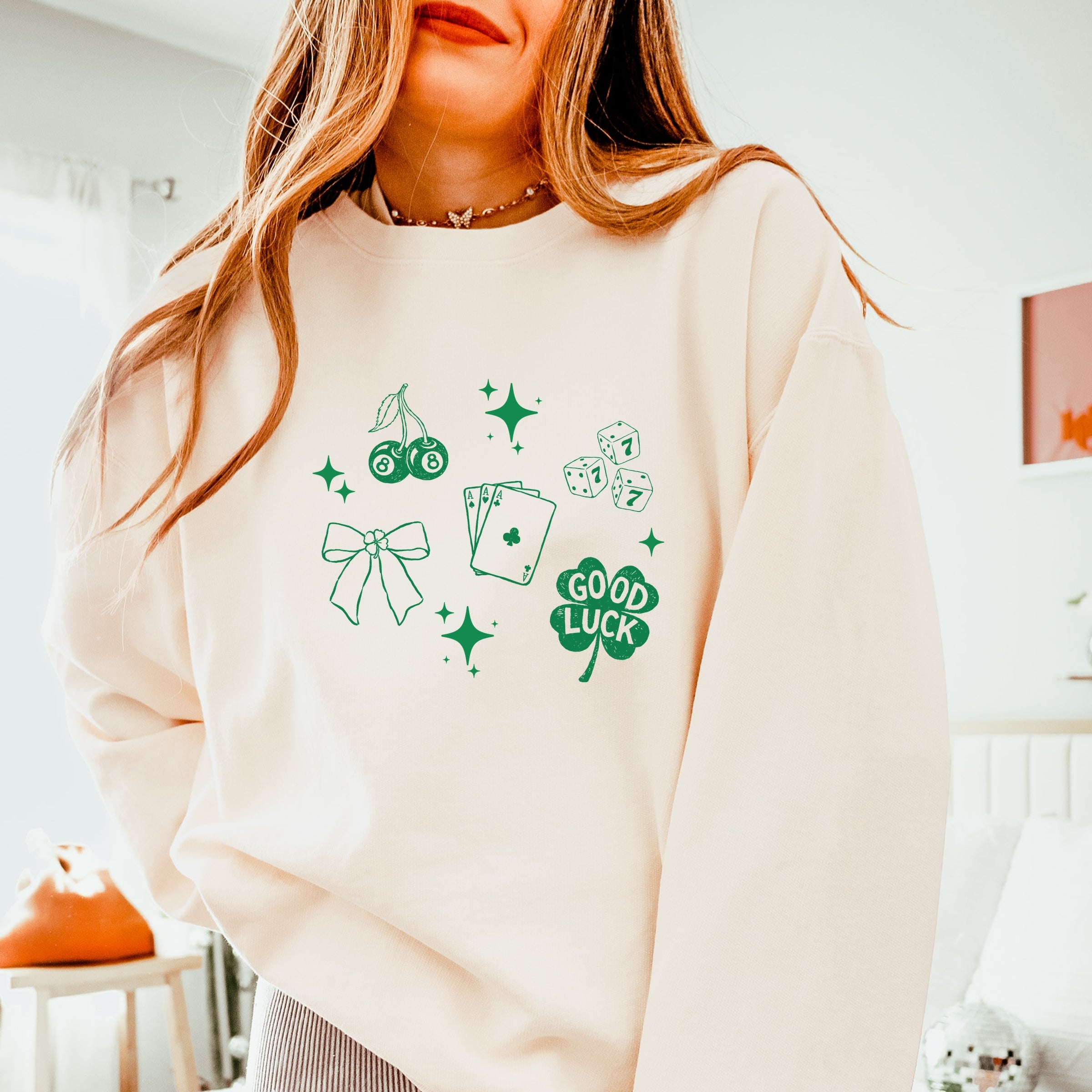 Lucky Icons Stars - Women's Lightweight Garment Dyed Sweatshirt