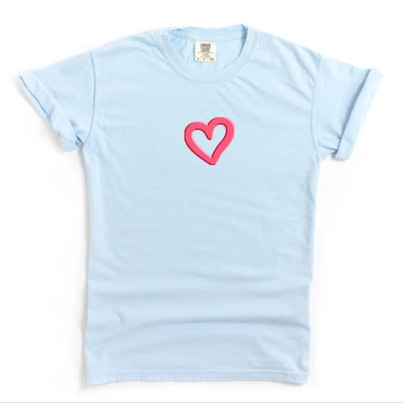 Love Like Jesus Heart Bold Puff Front and Back Design - Women's Garment Dyed Graphic T-Shirt