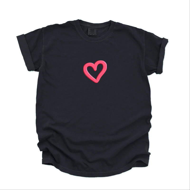 Love Like Jesus Heart Bold Puff Front and Back Design - Women's Garment Dyed Graphic T-Shirt
