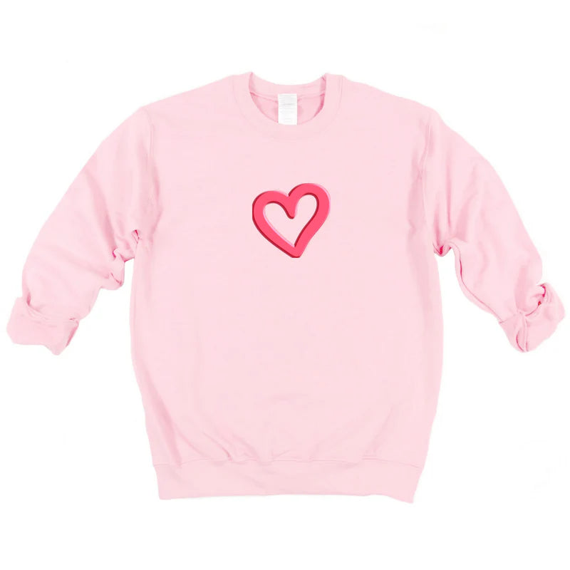 Love Like Jesus Heart Bold Puff Front and Back Design - Women's Graphic Sweatshirt