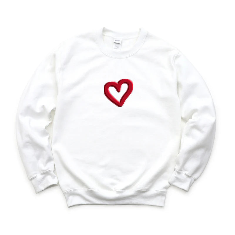 Love Like Jesus Heart Bold Puff Front and Back Design - Women's Graphic Sweatshirt