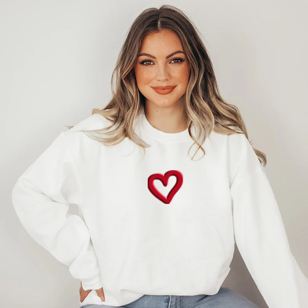 Love Like Jesus Heart Bold Puff Front and Back Design - Women's Graphic Sweatshirt