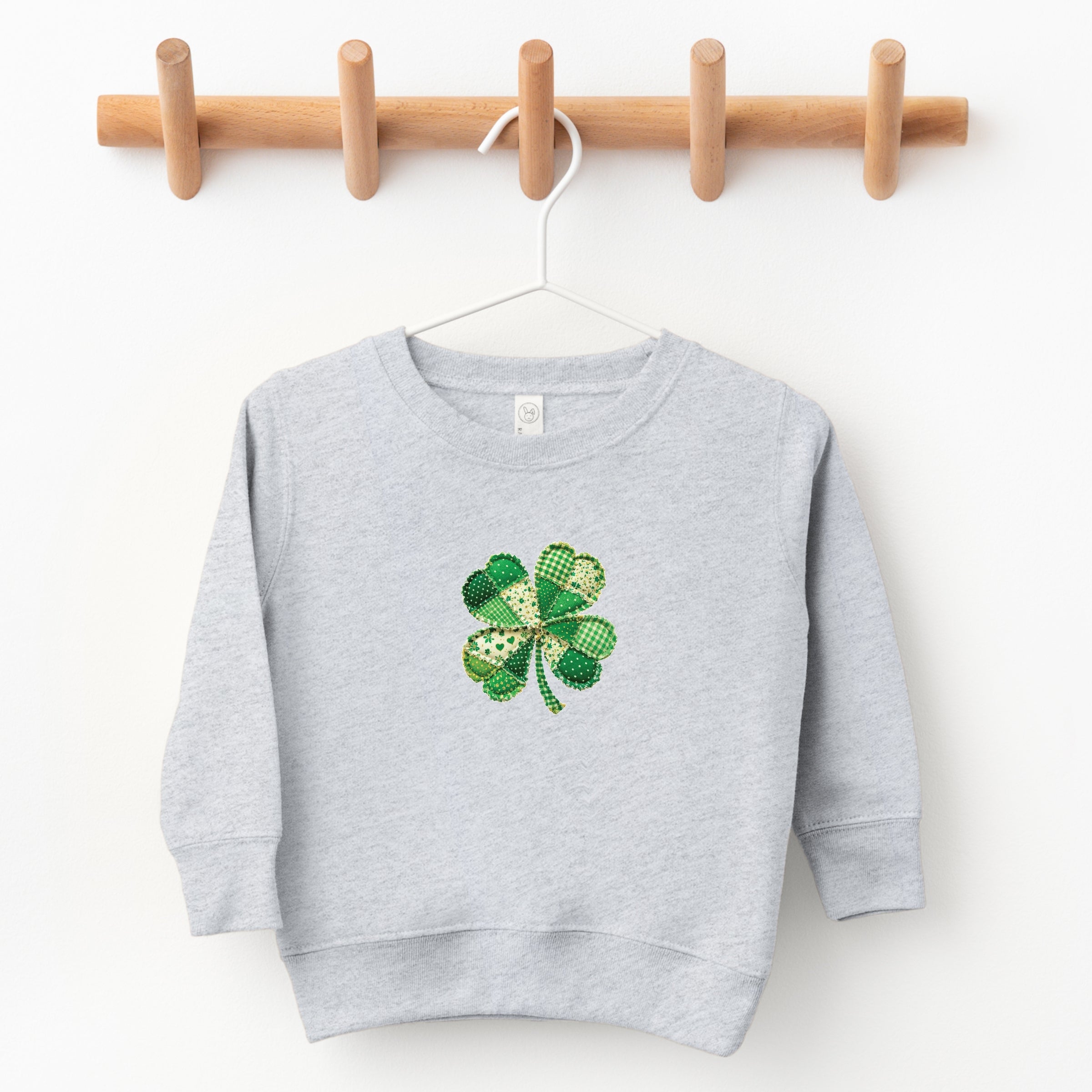 Four Leaf Clover Patchwork Print - Toddler Graphic Sweatshirt