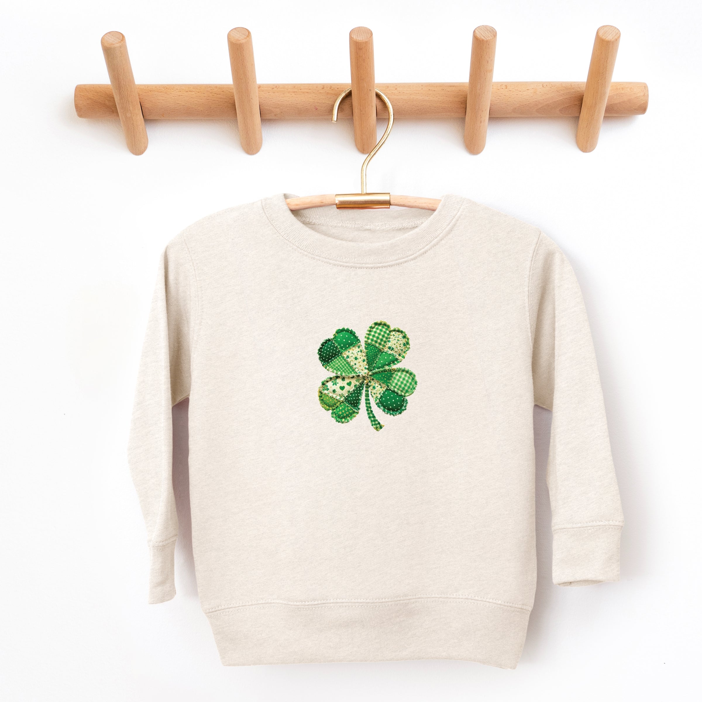 Four Leaf Clover Patchwork Print - Toddler Graphic Sweatshirt