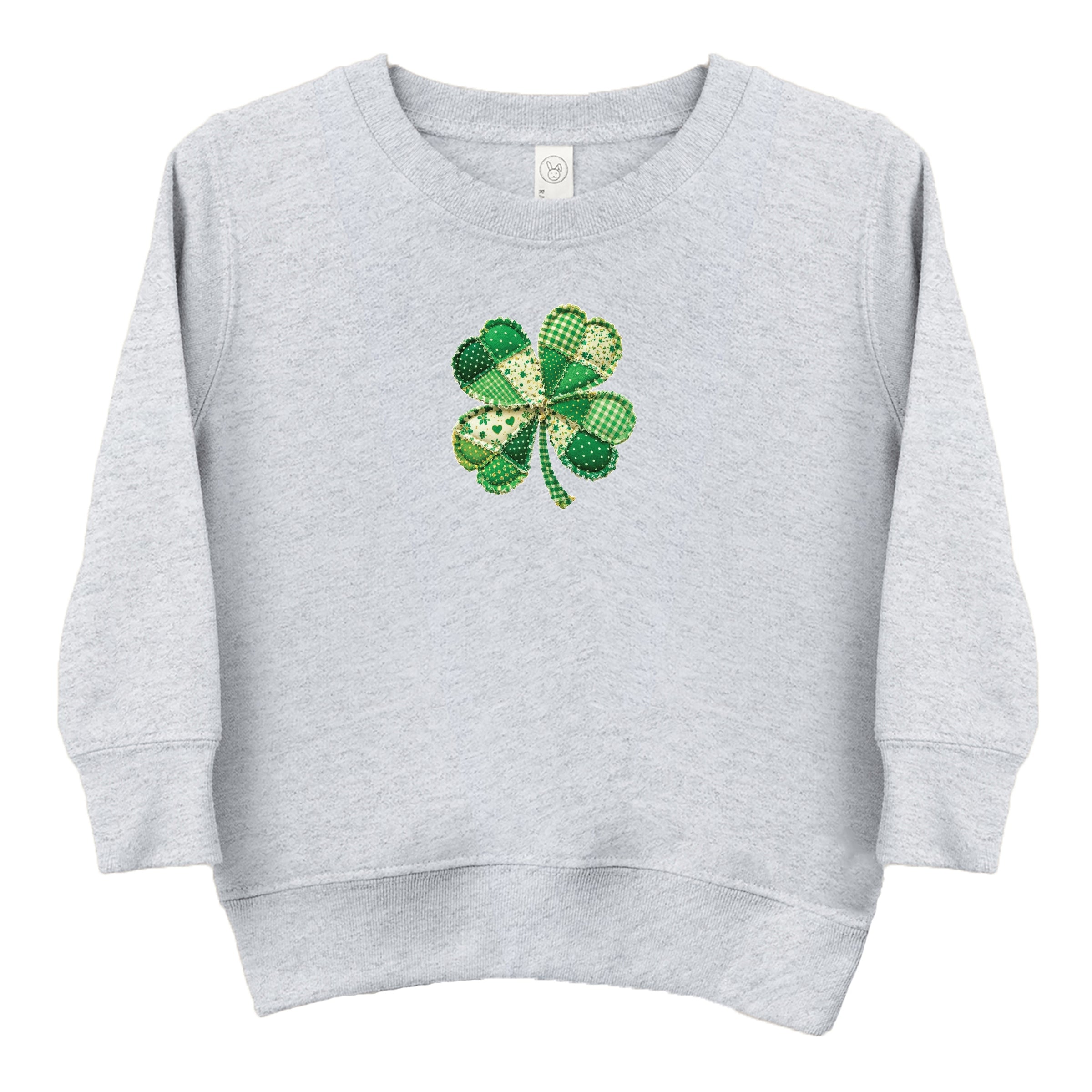 Four Leaf Clover Patchwork Print - Toddler Graphic Sweatshirt