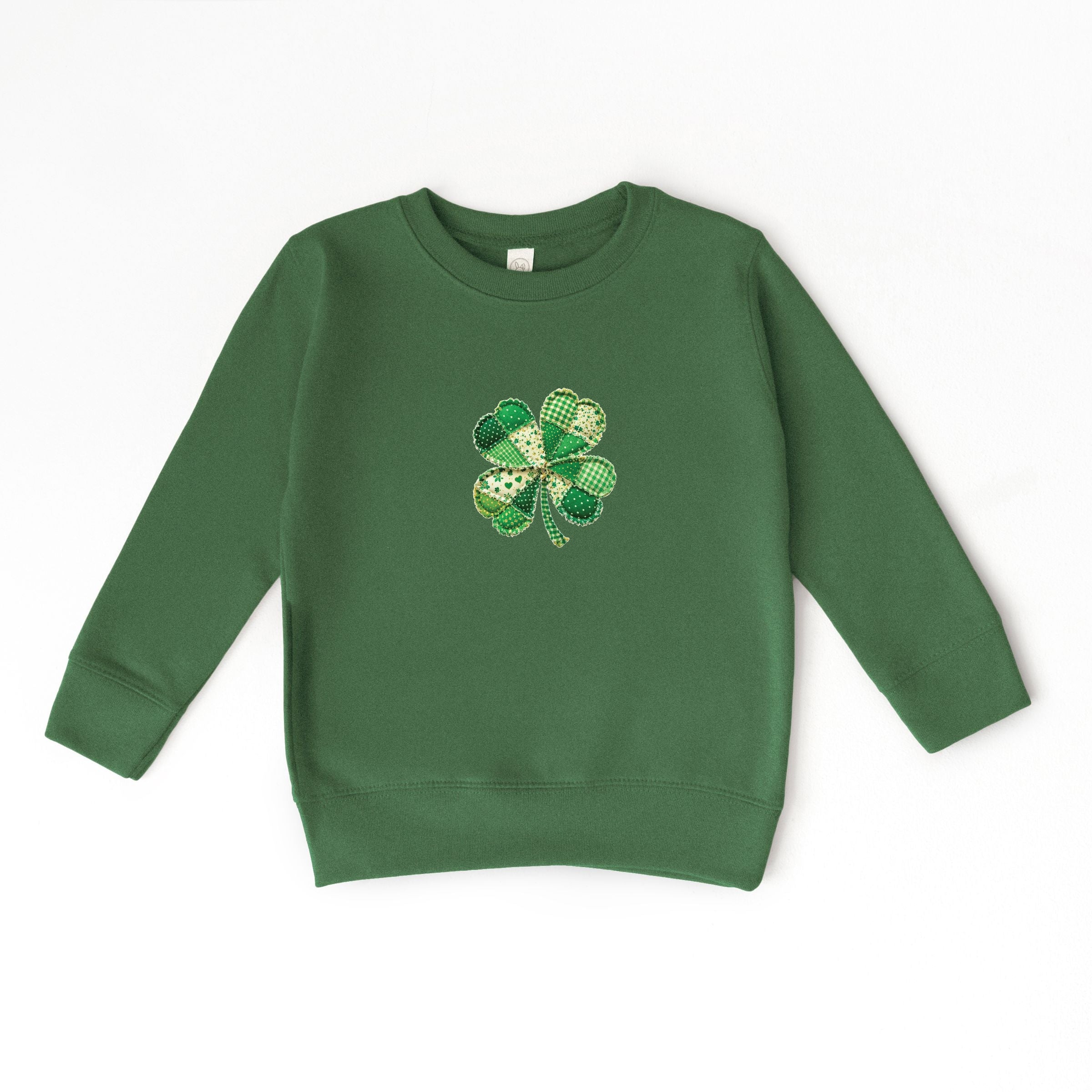 Four Leaf Clover Patchwork Print - Toddler Graphic Sweatshirt