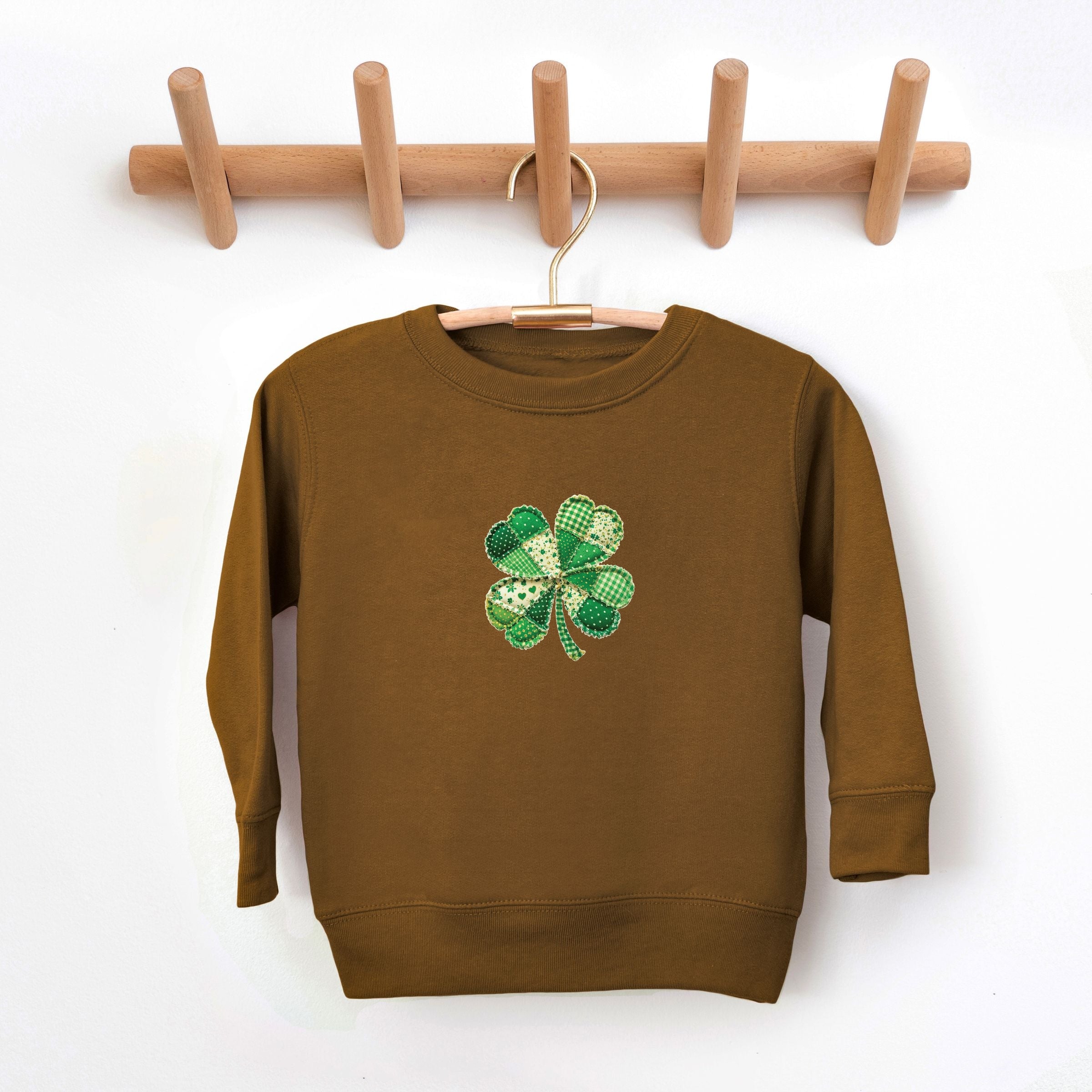 Four Leaf Clover Patchwork Print - Toddler Graphic Sweatshirt