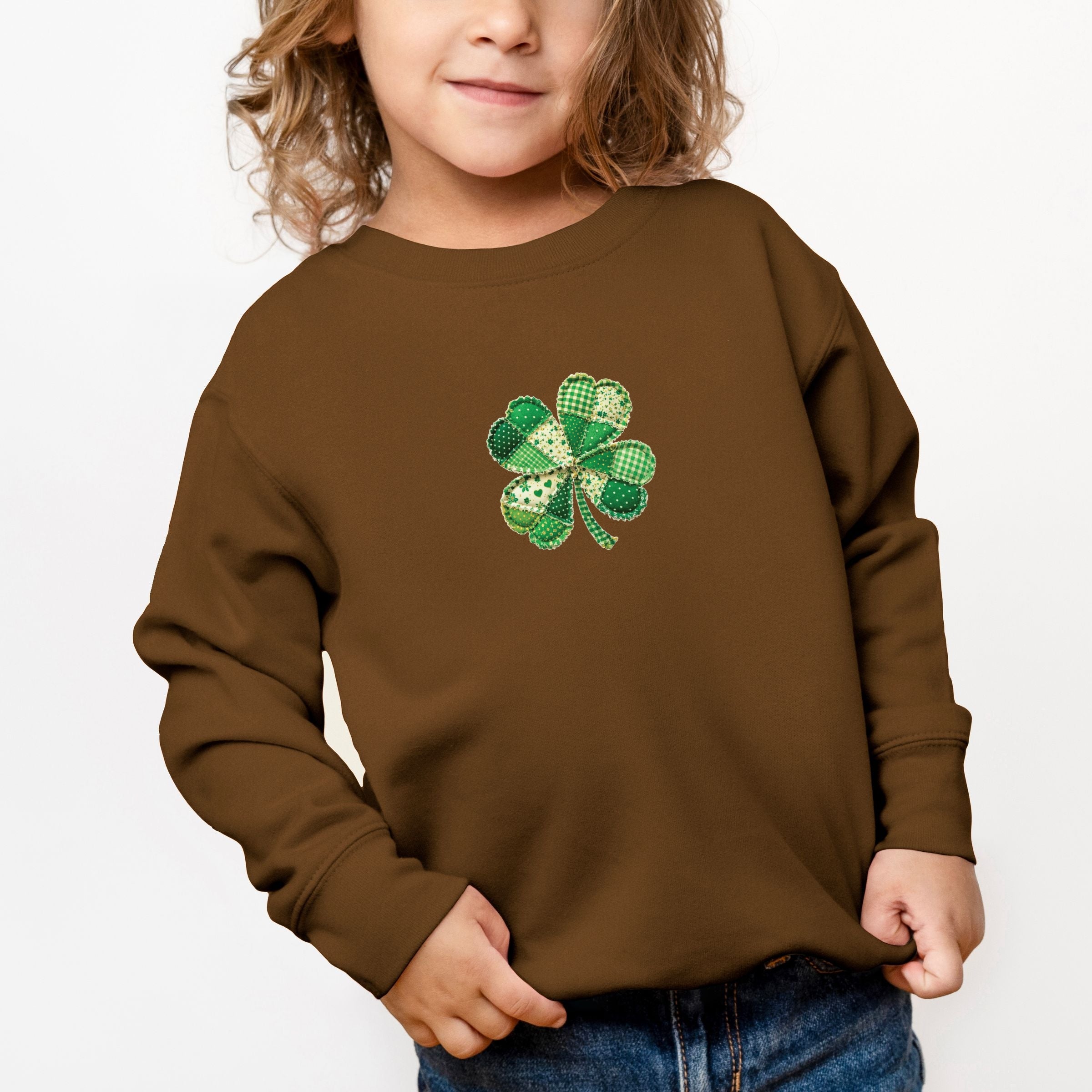 Four Leaf Clover Patchwork Print - Toddler Graphic Sweatshirt