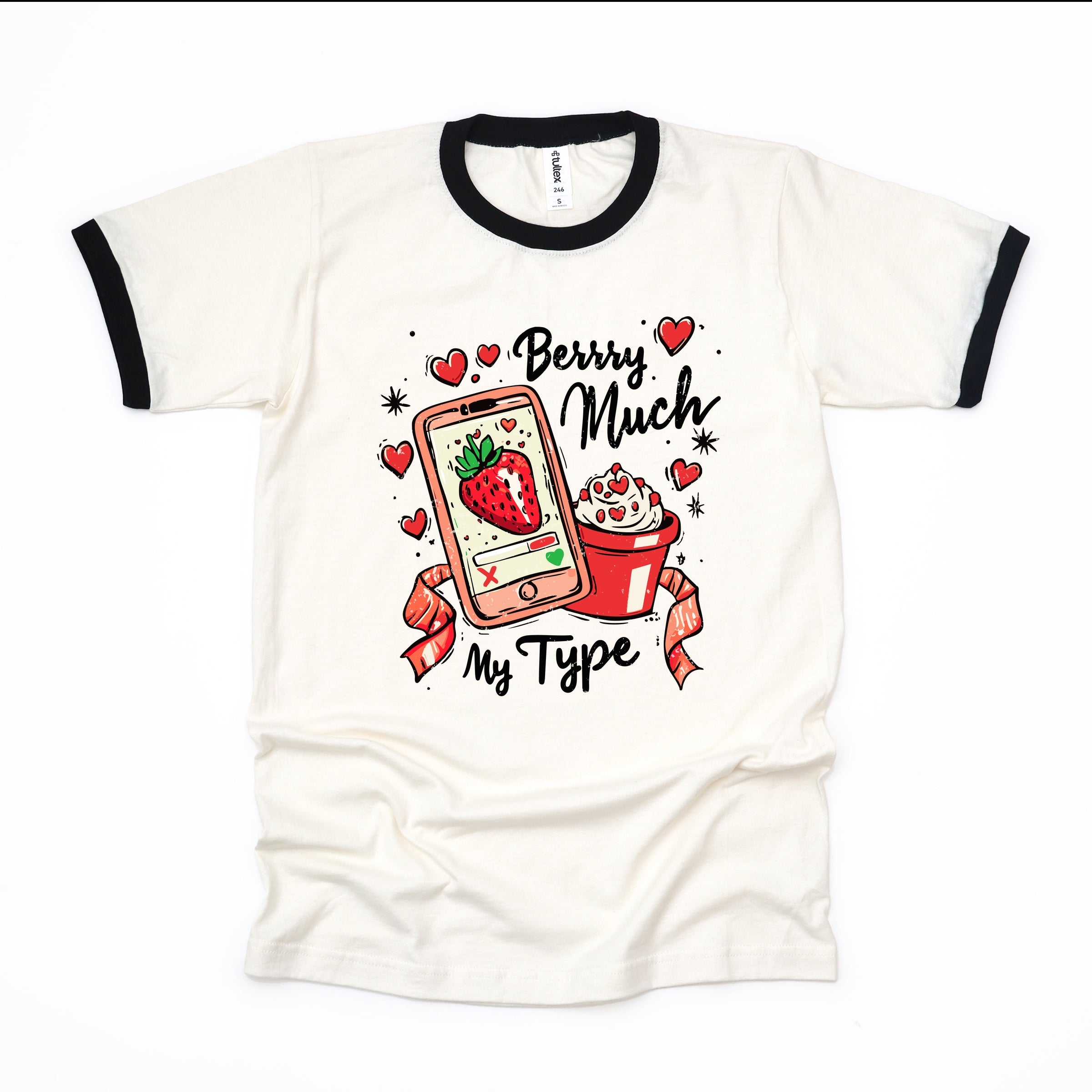 Berry Much My Type Strawberry - Women's Ringer Graphic T-Shirt