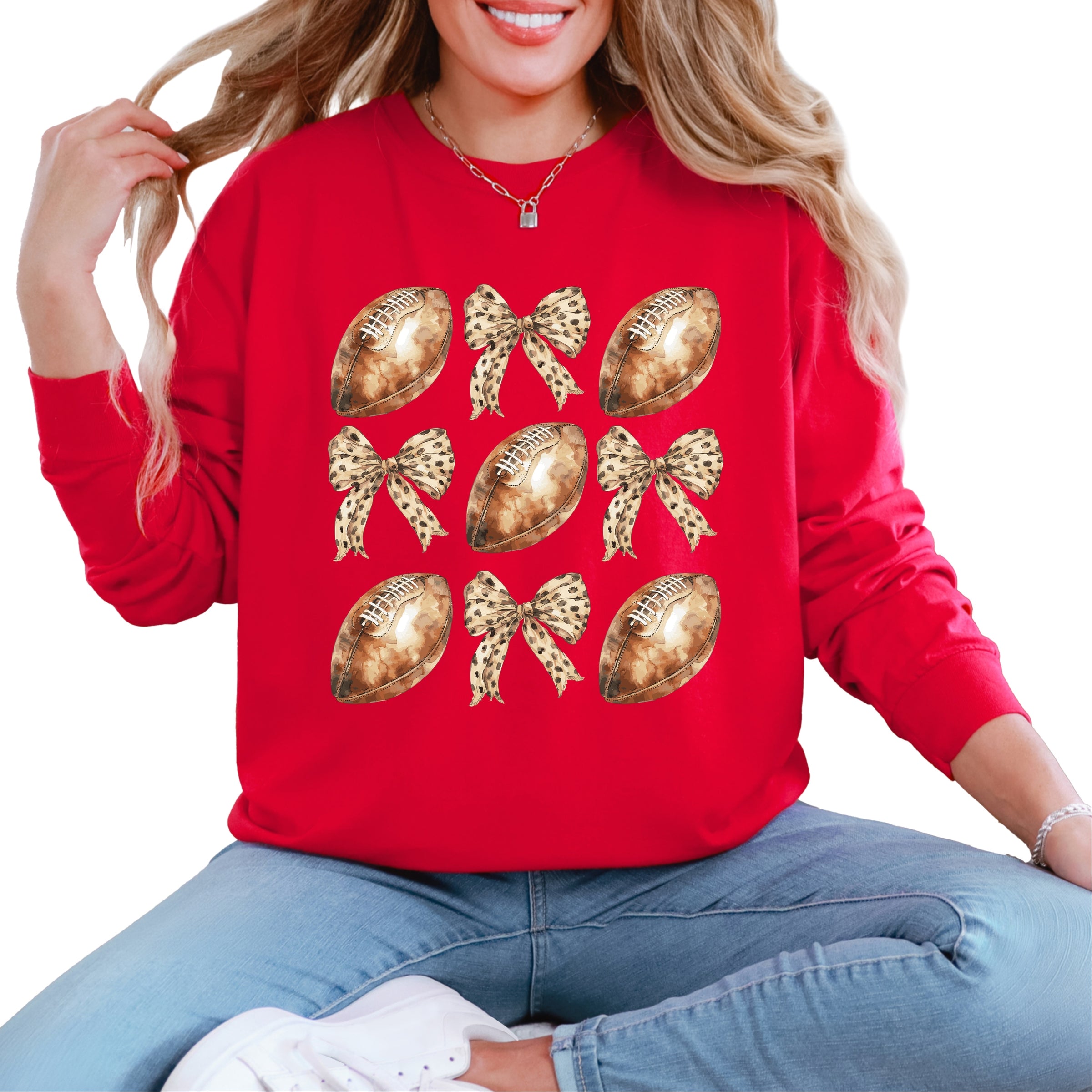 Coquette Football Chart - Women's Garment Dyed Long Sleeve Graphic T-Shirt