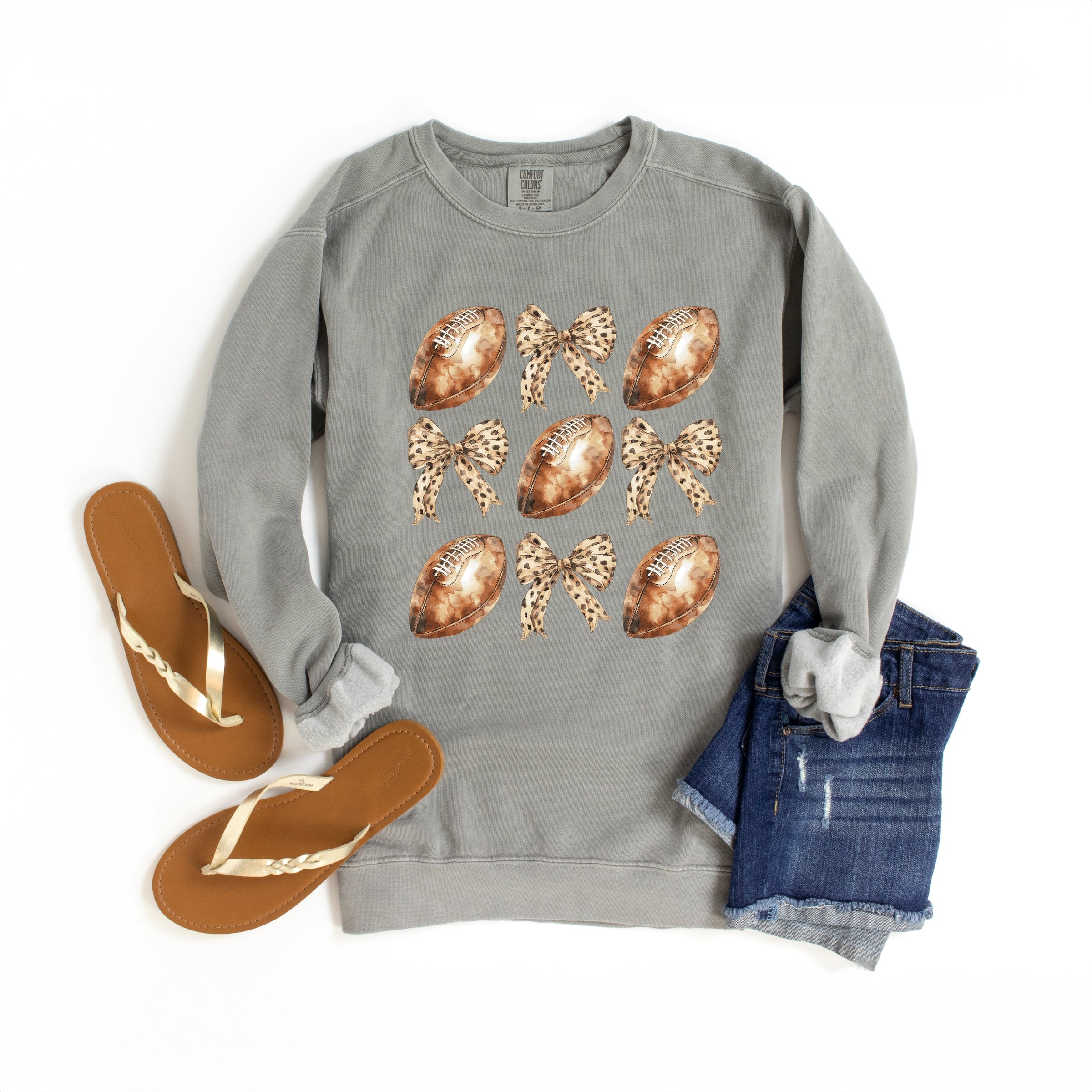 Coquette Football Chart - Women's Garment Dyed Graphic Sweatshirt