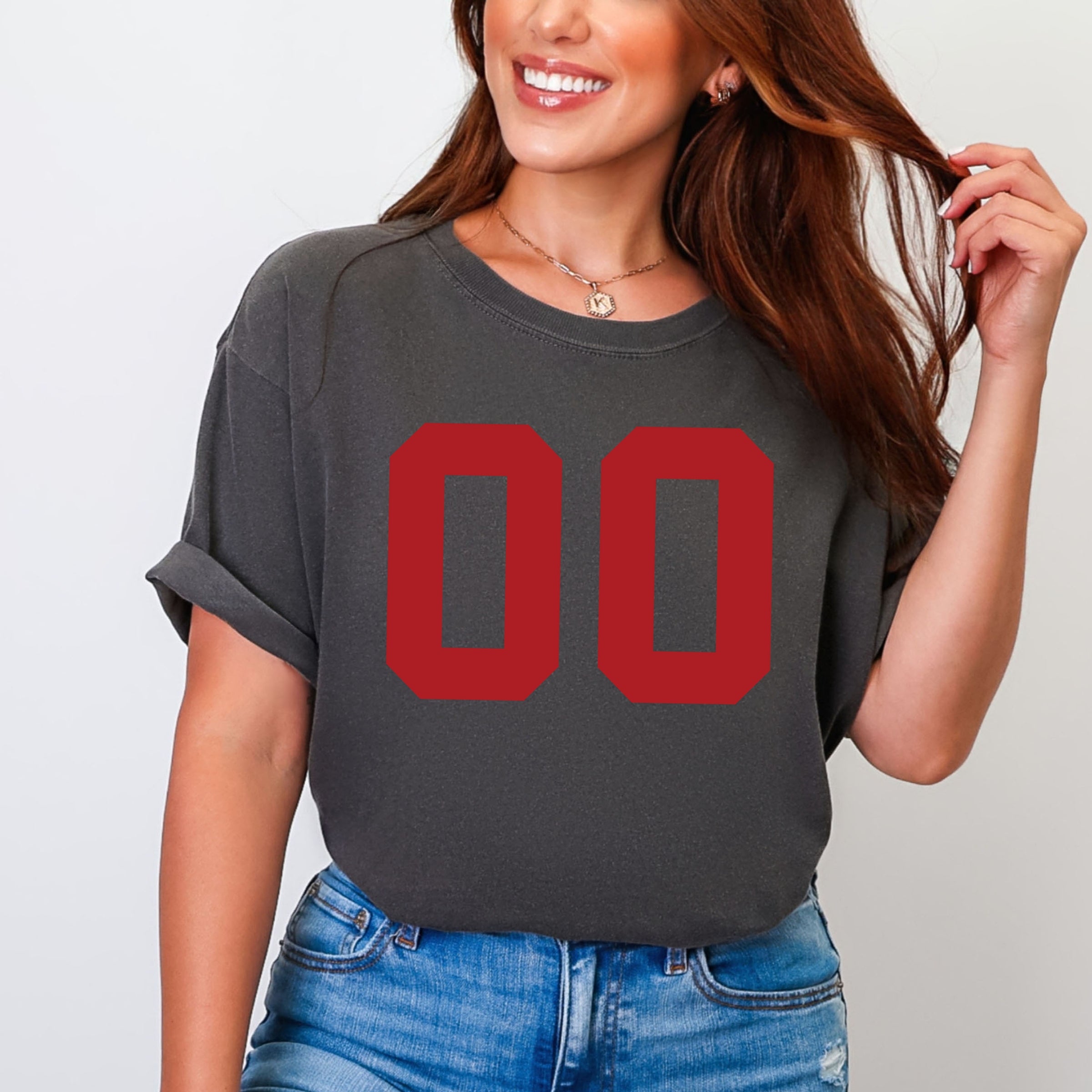 Football Jersey 00 - Womens Garment Dyed Tee