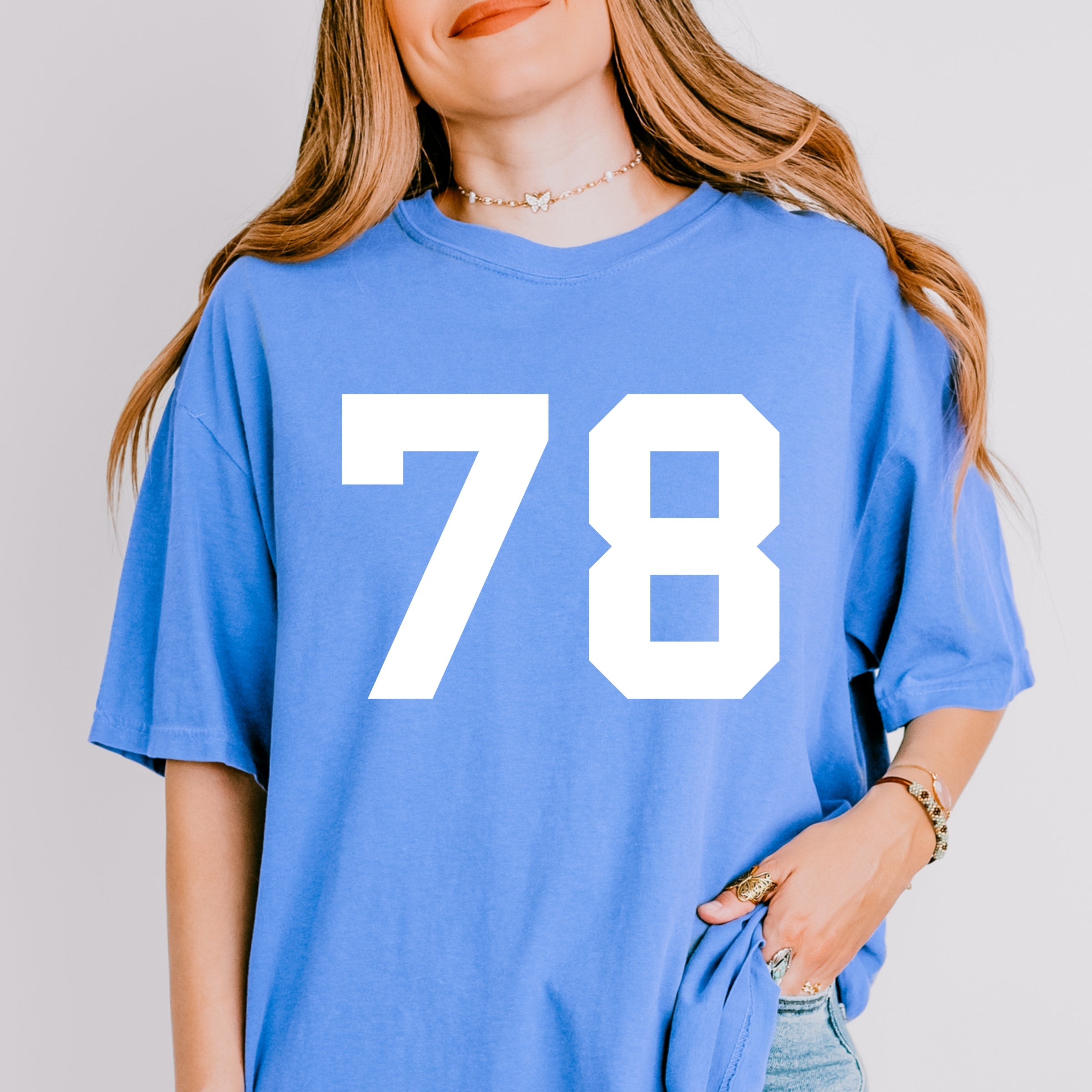 Football Jersey 78 - Womens Garment Dyed Tee
