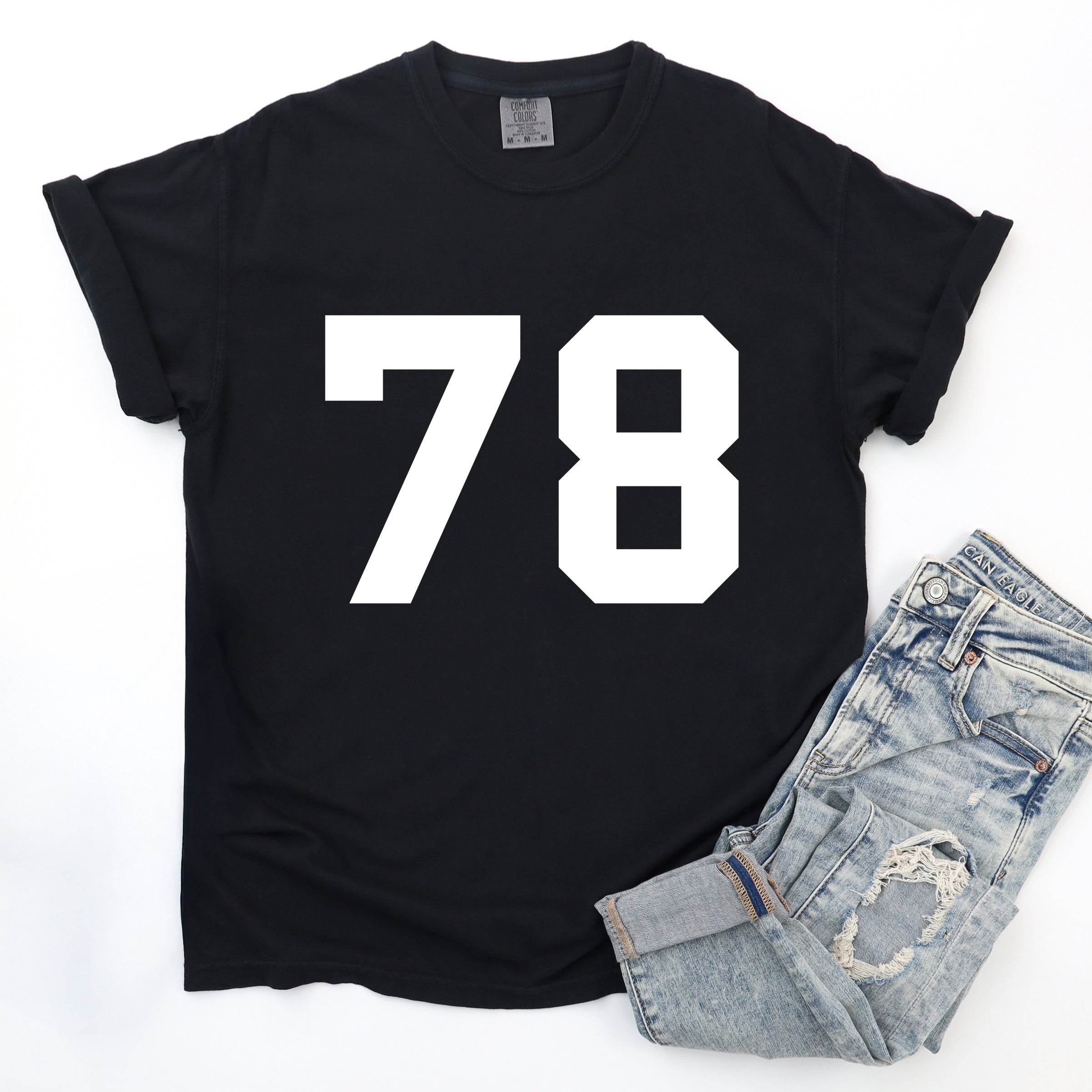 Football Jersey 78 - Womens Garment Dyed Tee