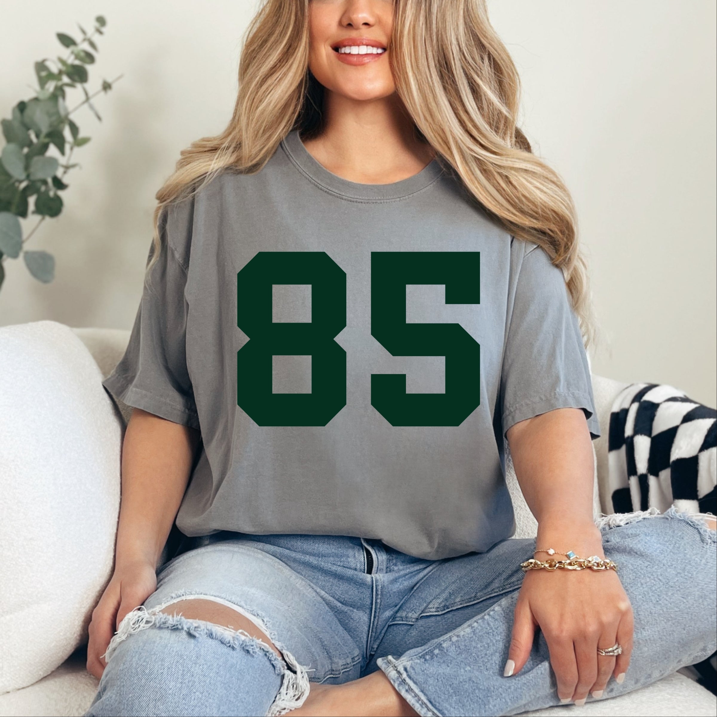 Football Jersey 85 - Womens Garment Dyed Tee