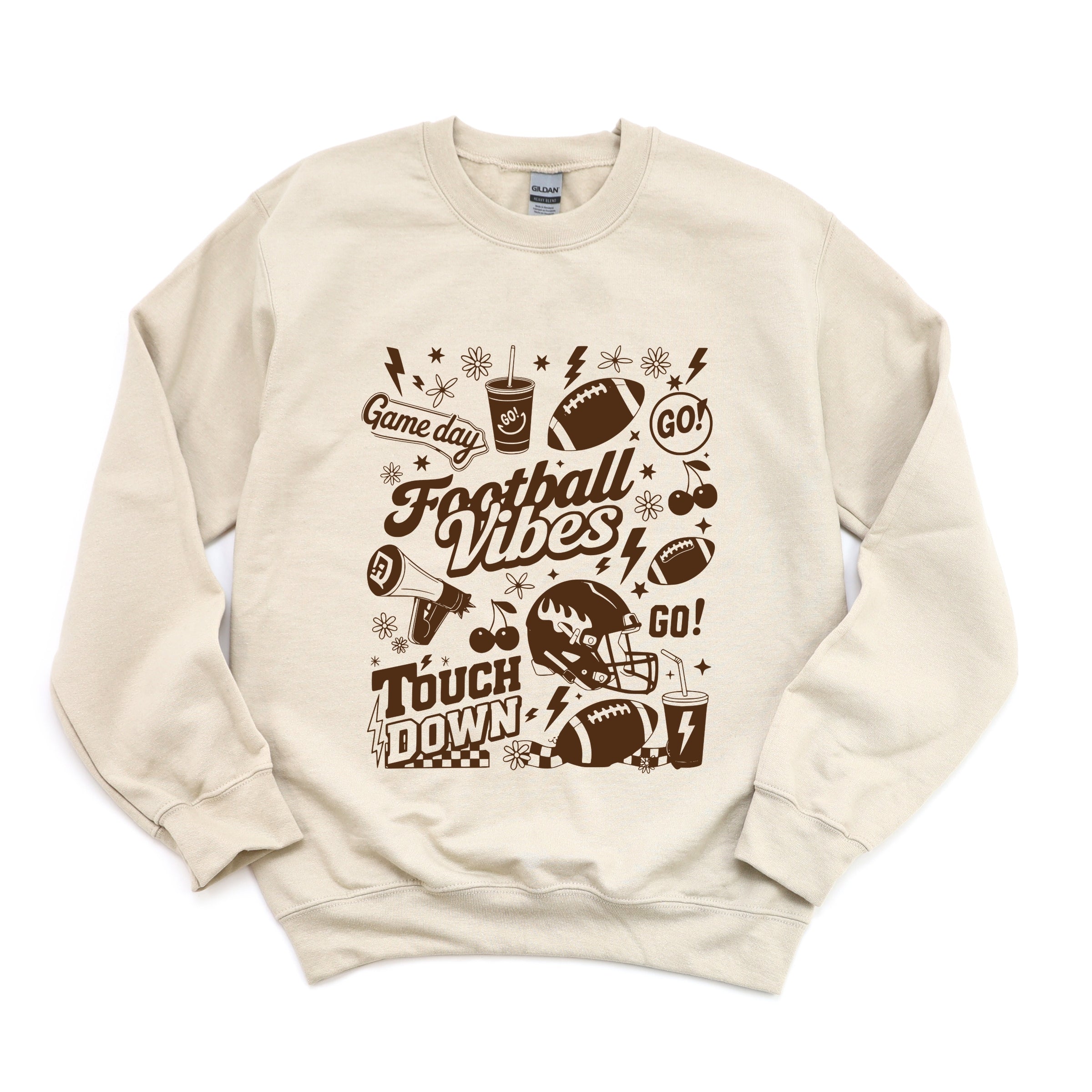 Football Vibes Touchdown Collage -  Womens Sweatshirt