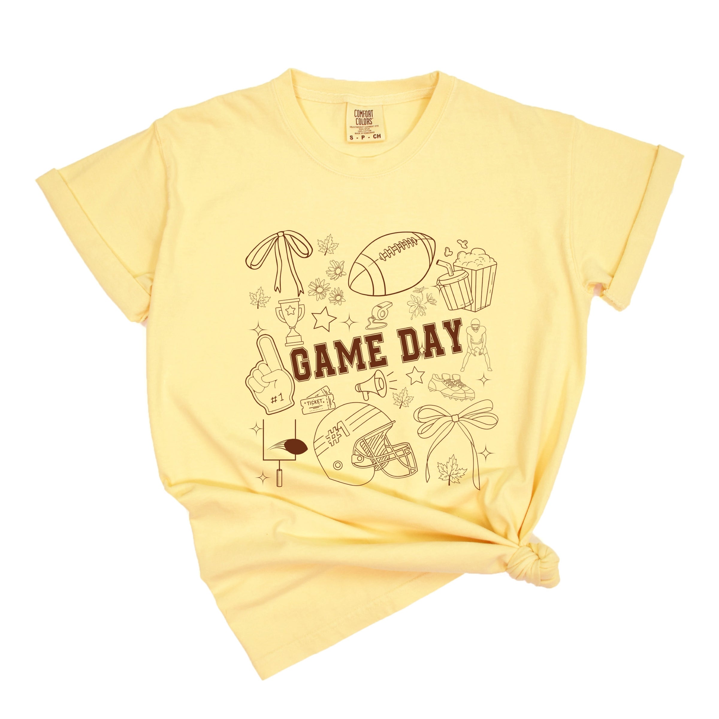 Football Game Day Collage - Womens Garment Dyed Tee